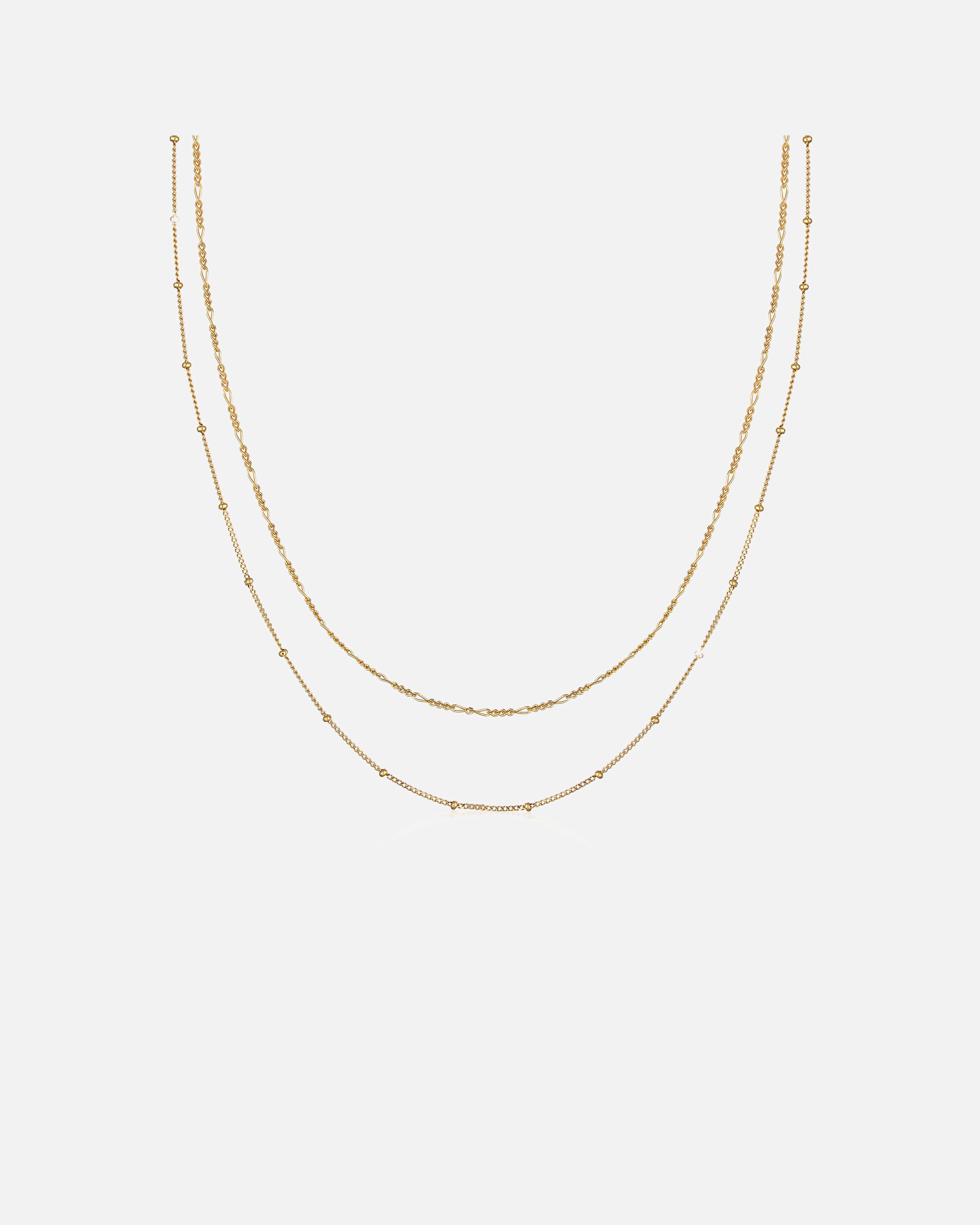 Halskette für Weiblich Elli Basic 2er Set Kugelkette Figarokette 925 Silber 1 Stück