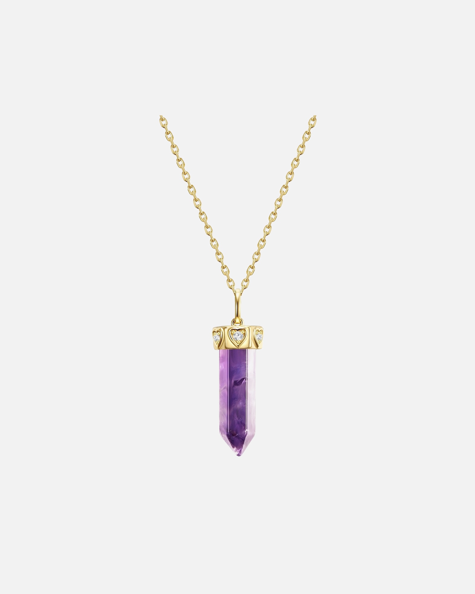 Halskette für Weiblich Glanzstücke München Halskette Sterling Silber Amethyst in Gelbgold 1 Stück