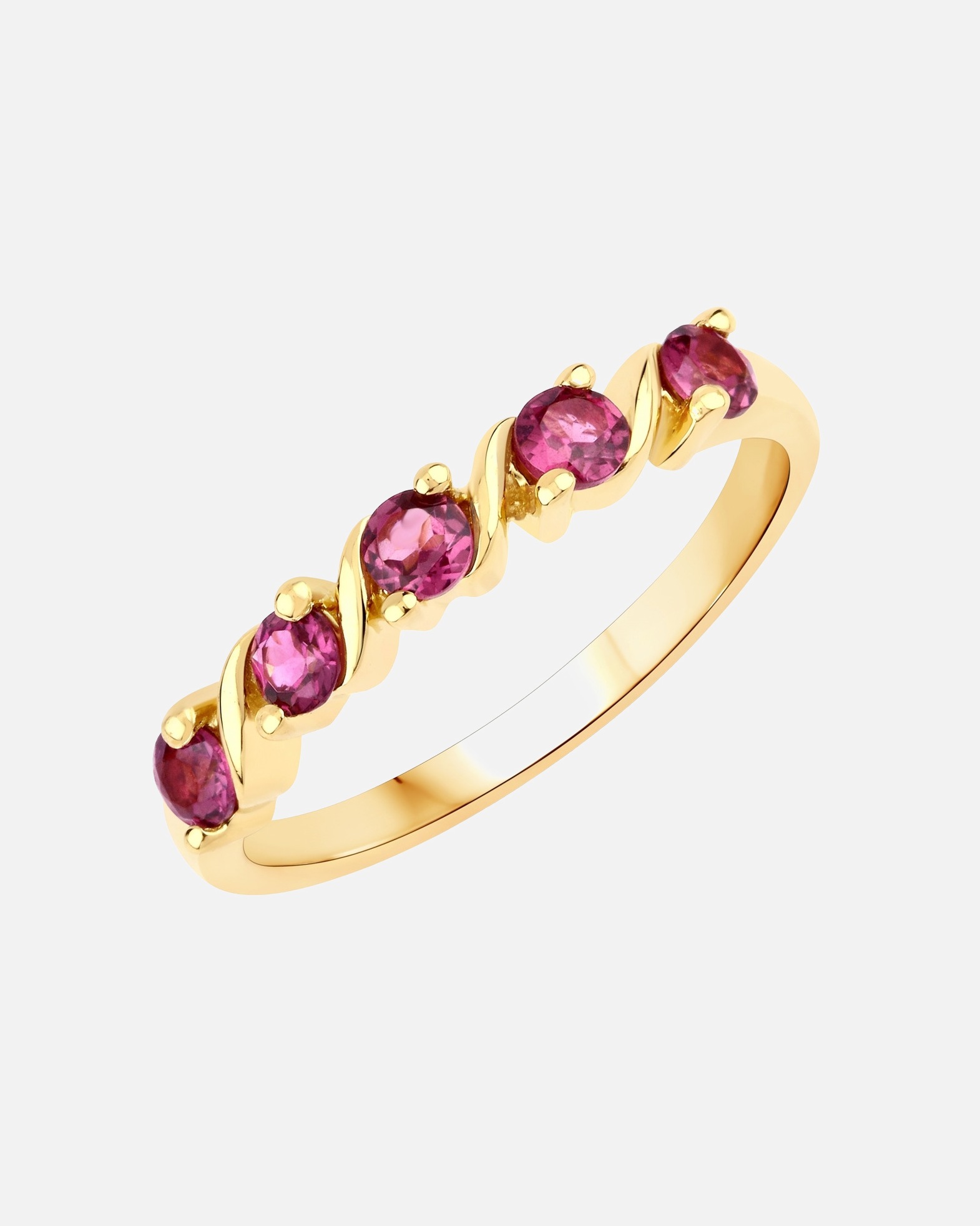 Ring für Weiblich Rafaela Donata Ring Sterling Silber Rhodolith in Gelbgold 50