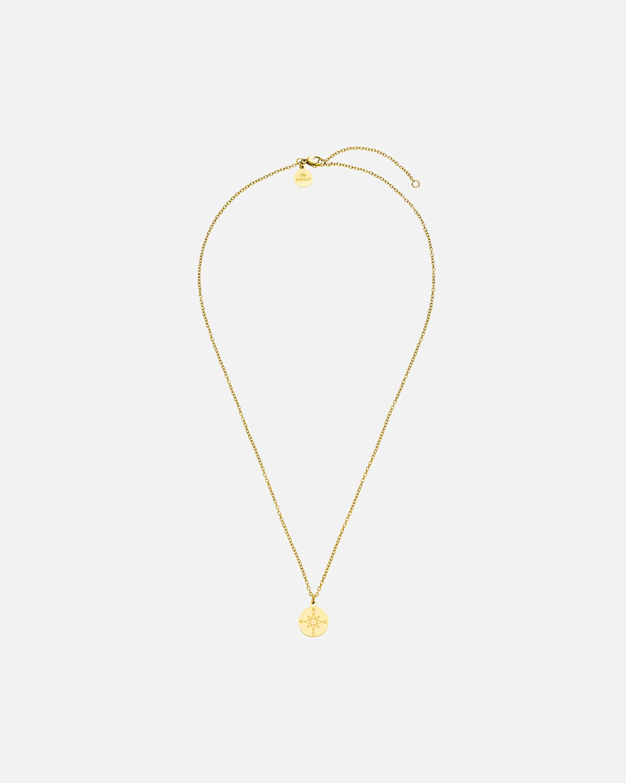 Halskette für Weiblich Purelei Compass Kette 100% Edelstahl Gold