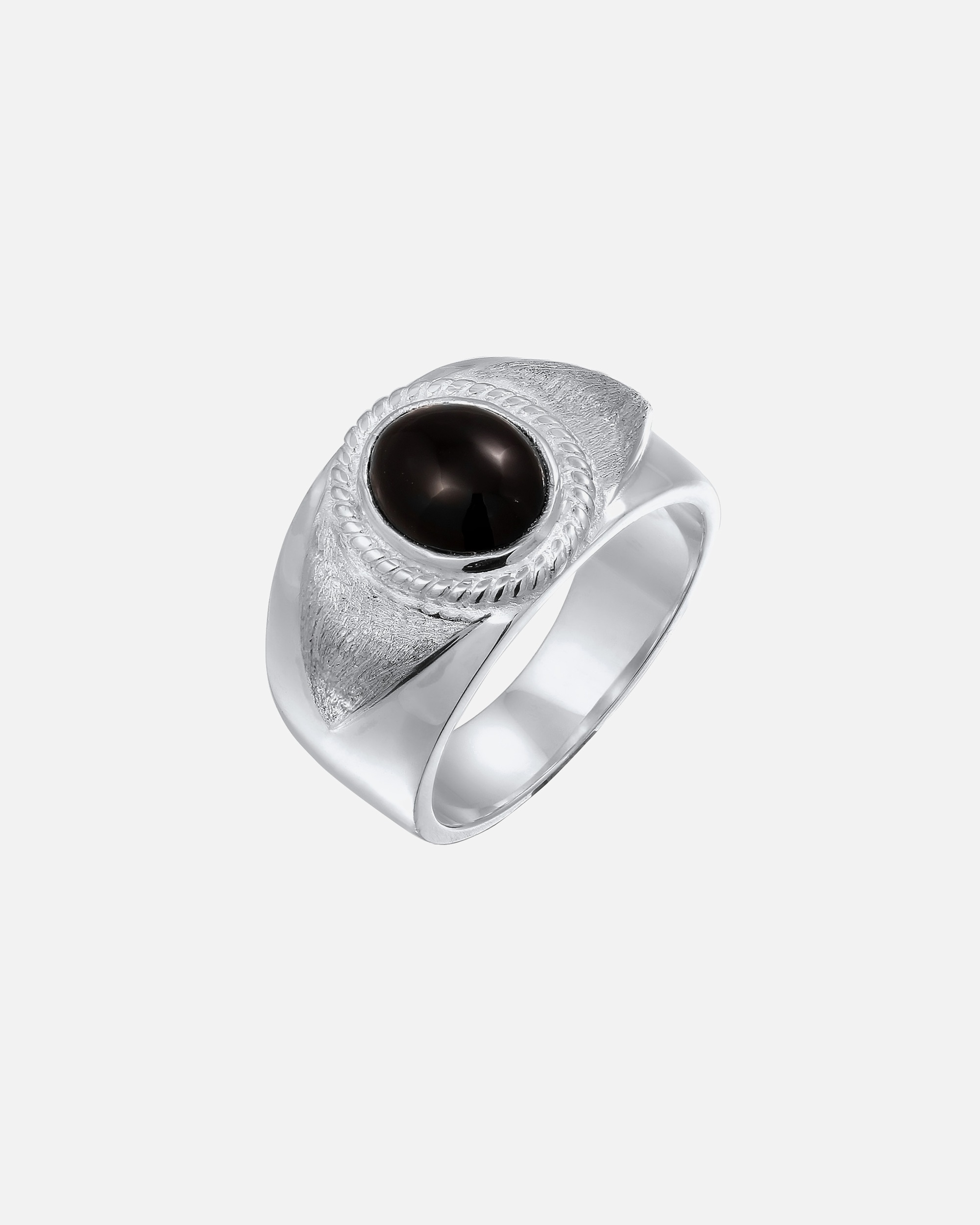 Ring für Männlich KUZZOI Siegelring Schwarz Onyx 925 Sterling Silber 64