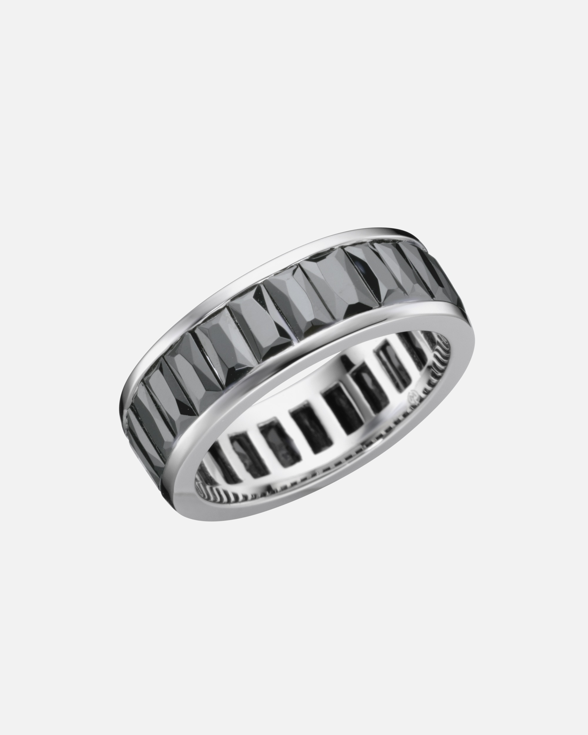 Ring für Weiblich Giorgio Martello Milano Ring mit schwarzen Zirkonia, Silber 925 54