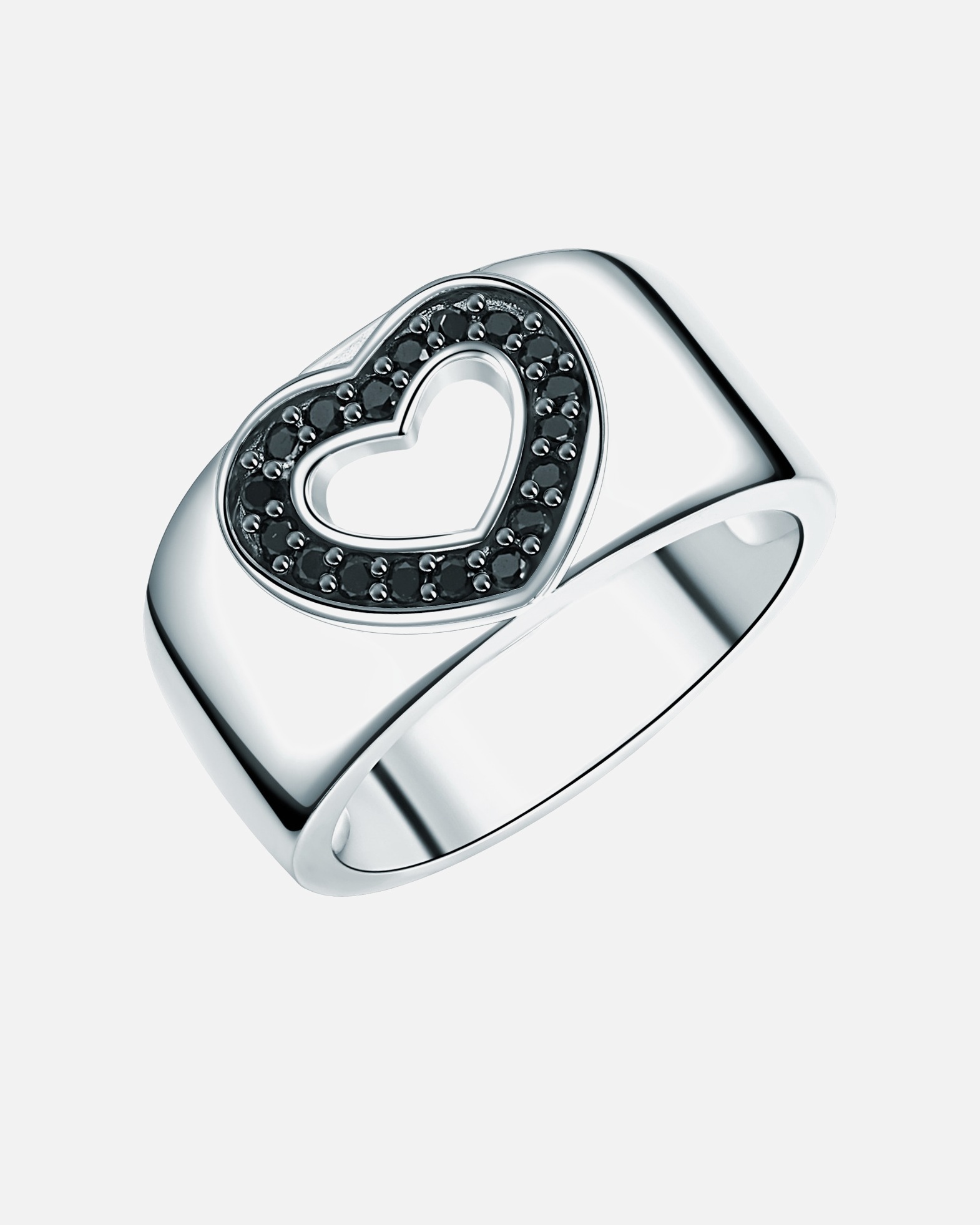 Ring für Weiblich Rafaela Donata Ring Herz Sterling Silber Zirkonia in Silber 56