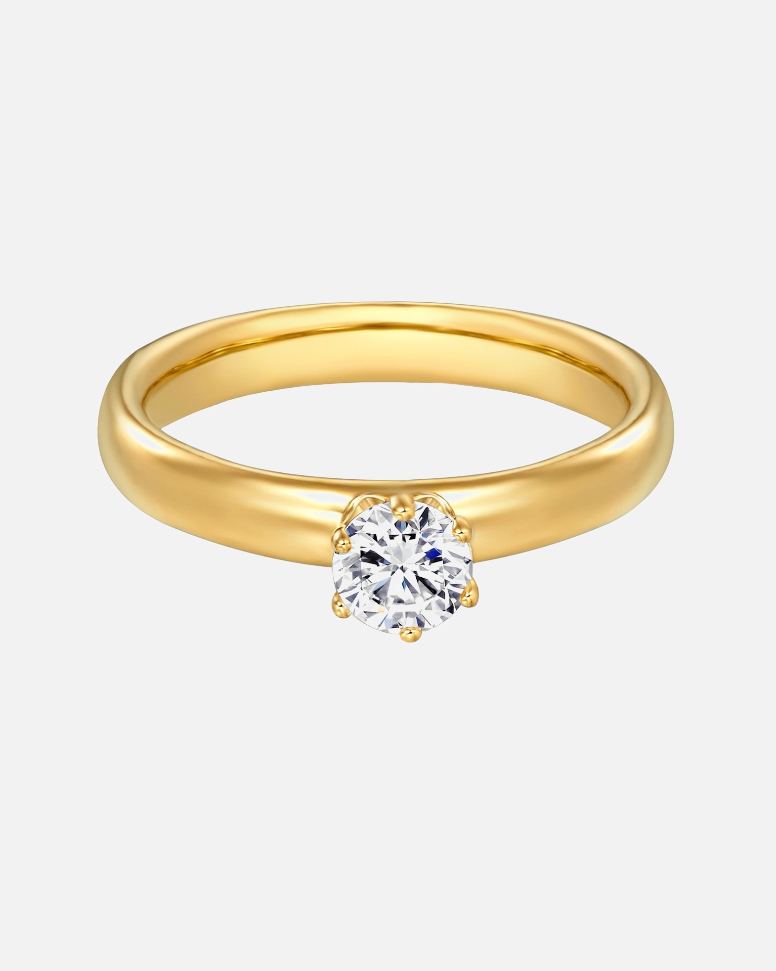 Ring für Weiblich Trilani Ring aus Sterling Silber in gelbgold mit Zirkonia 52
