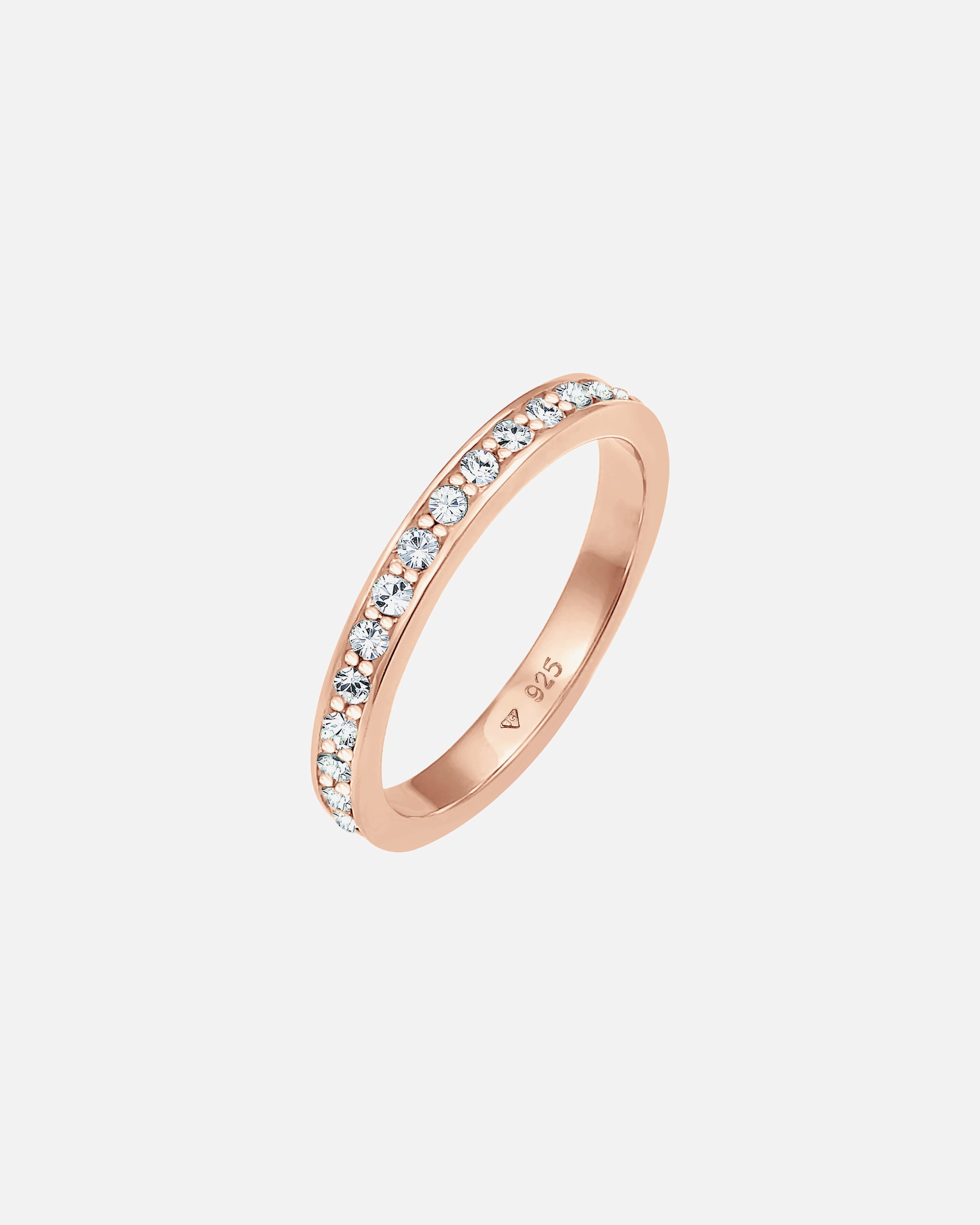 Ring für Weiblich Elli Bandring Memoire Glas Kristalle 925 Silber vergoldet 52
