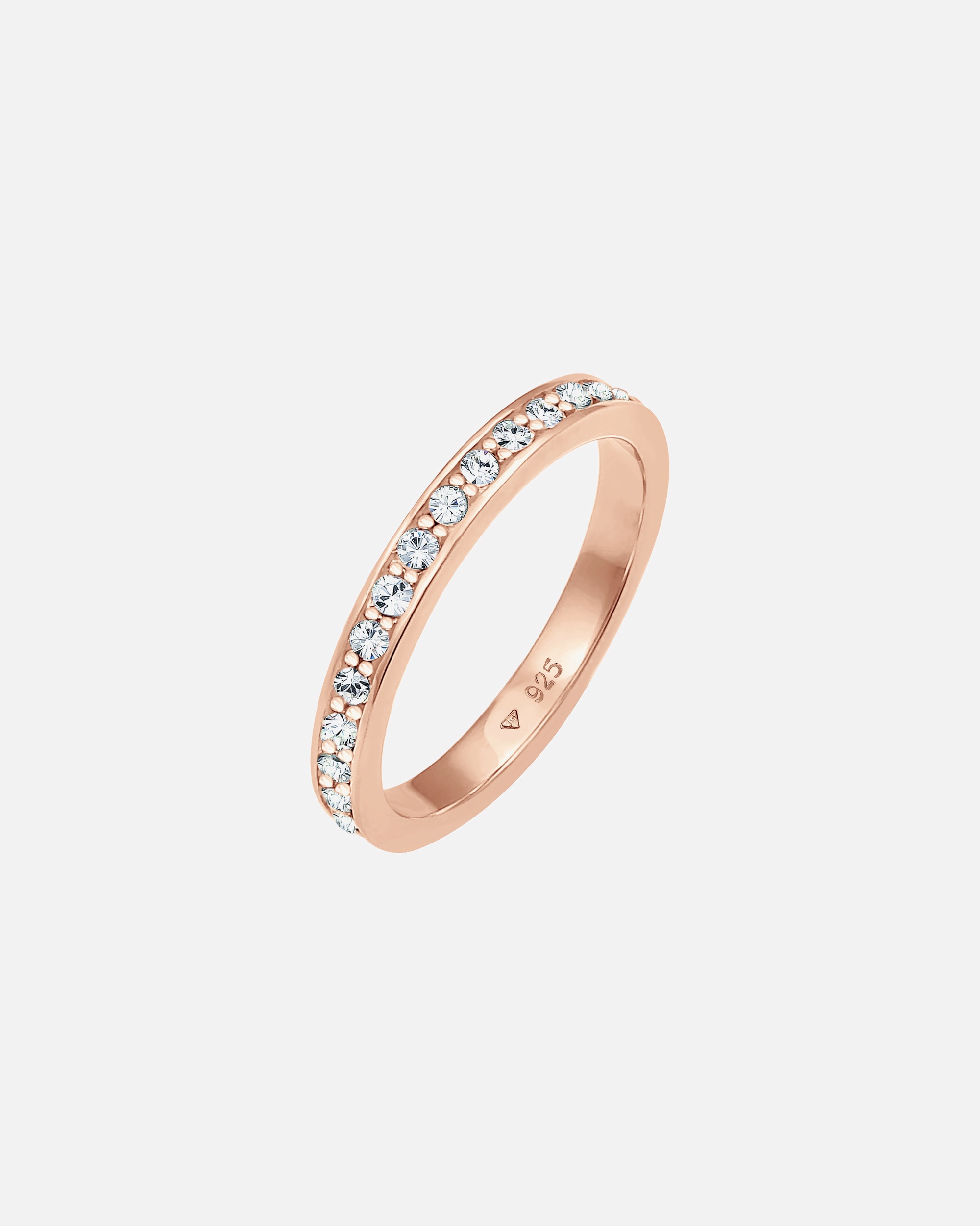 Ring für Weiblich Elli Bandring Memoire Glas Kristalle 925 Silber vergoldet 58