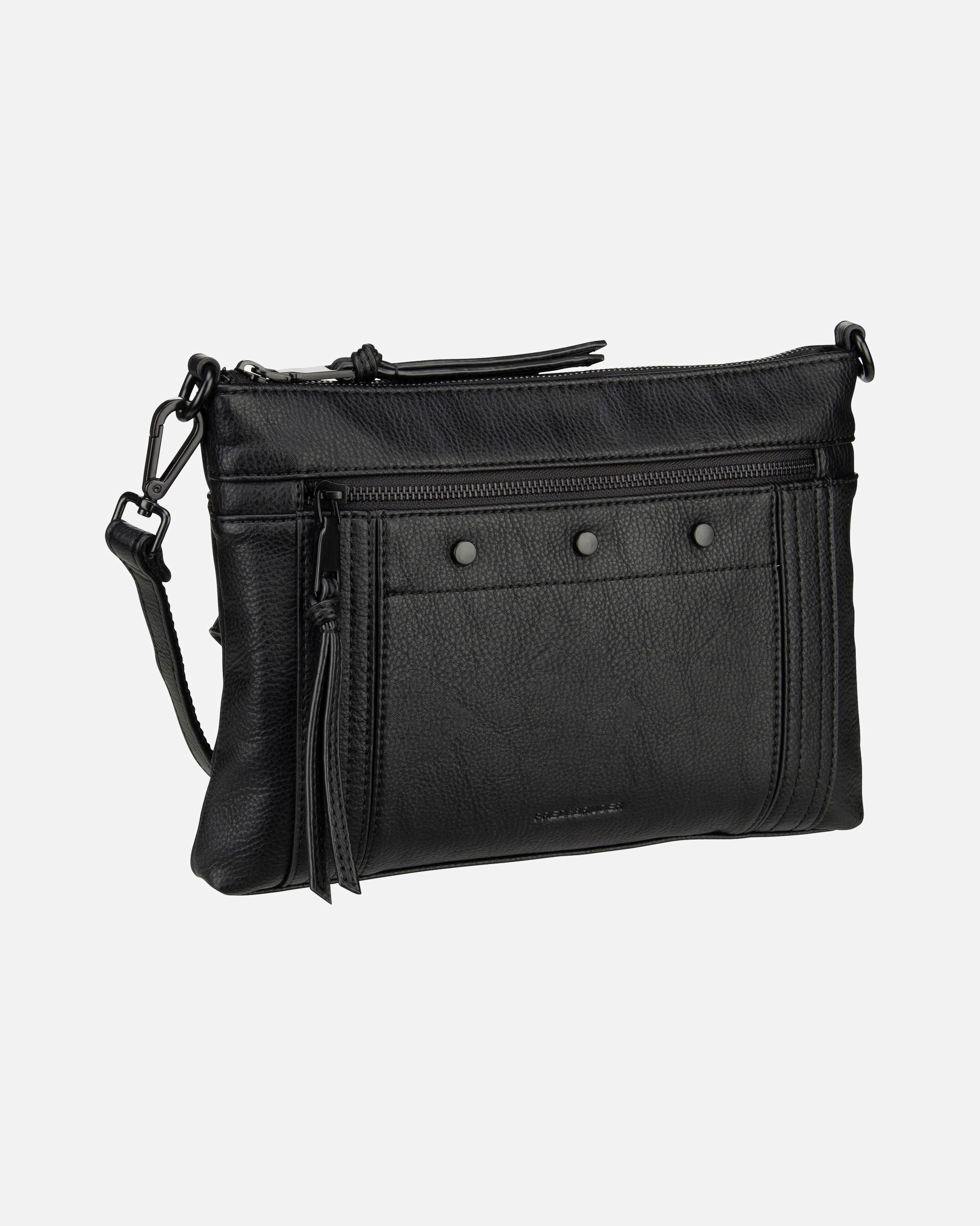 Umhängetasche für Weiblich FREDsBRUDER Handtasche Deep Dark Black/Black