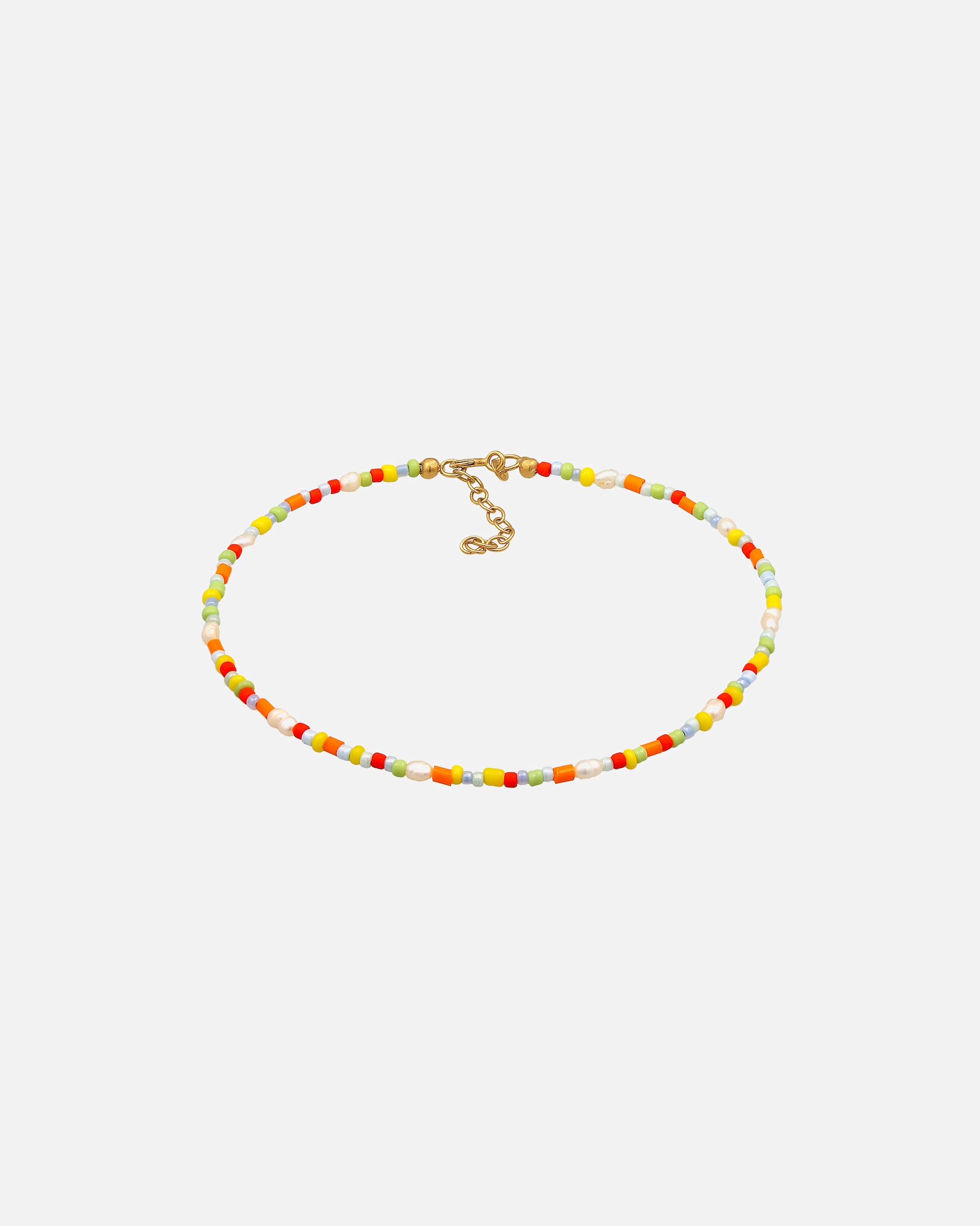 Fußschmuck für Weiblich Elli Elli Fußschmuck Süßwasser-Zuchtperlen Glas Beads Bunt 925 Silber 1 Stück