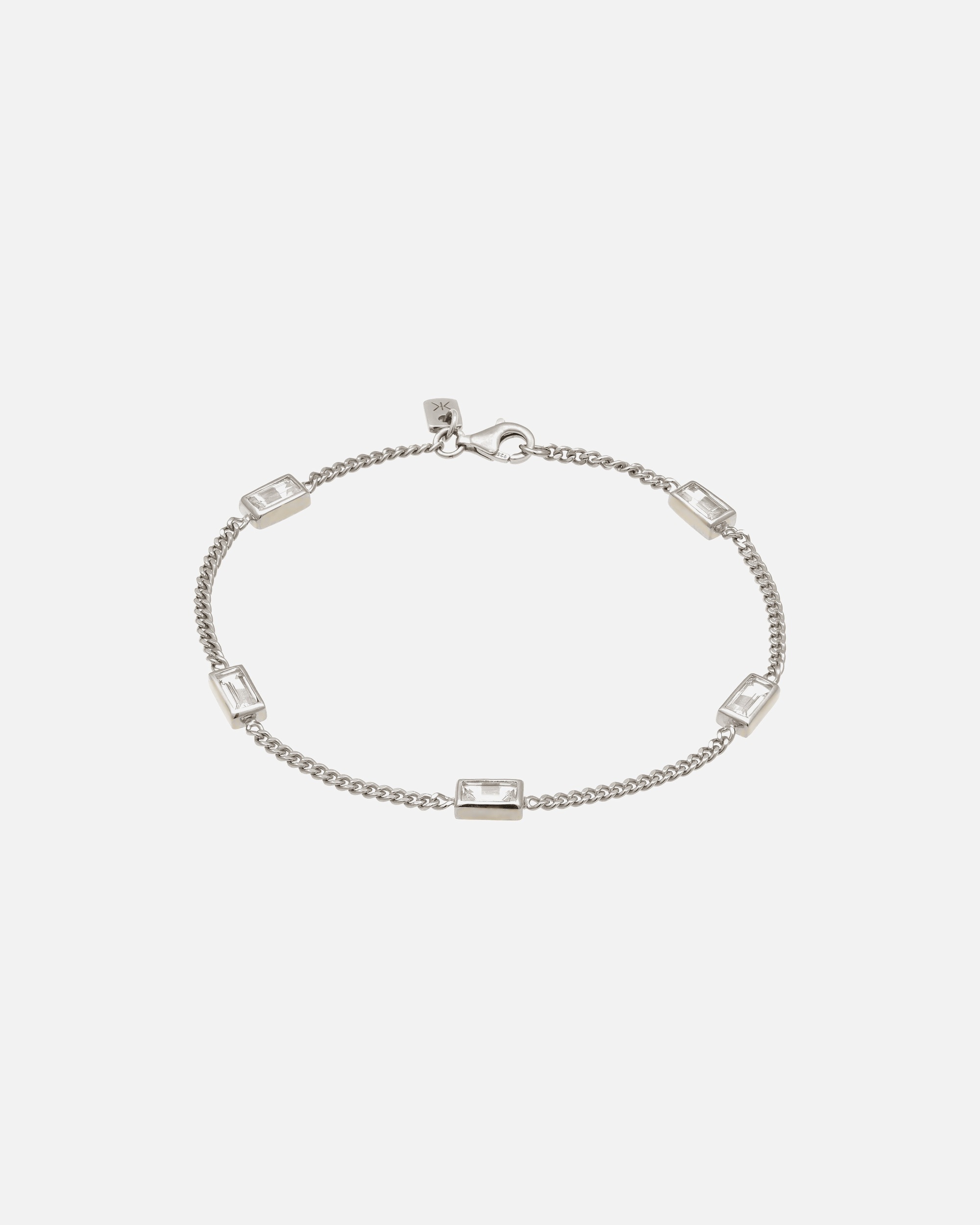 Armband für Männlich KUZZOI Rechteck Topas Weiß 925 Sterling Silber 19