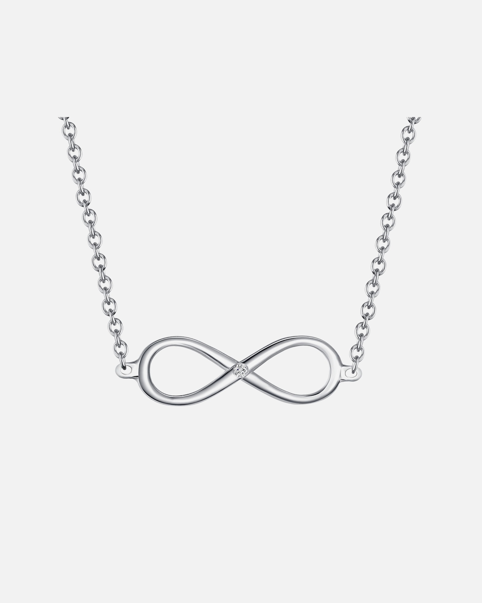 Halskette für Weiblich Lulu & Jane Diamant-Kette Infinity Sterling Silber Diamant in Roségold 1 Stück