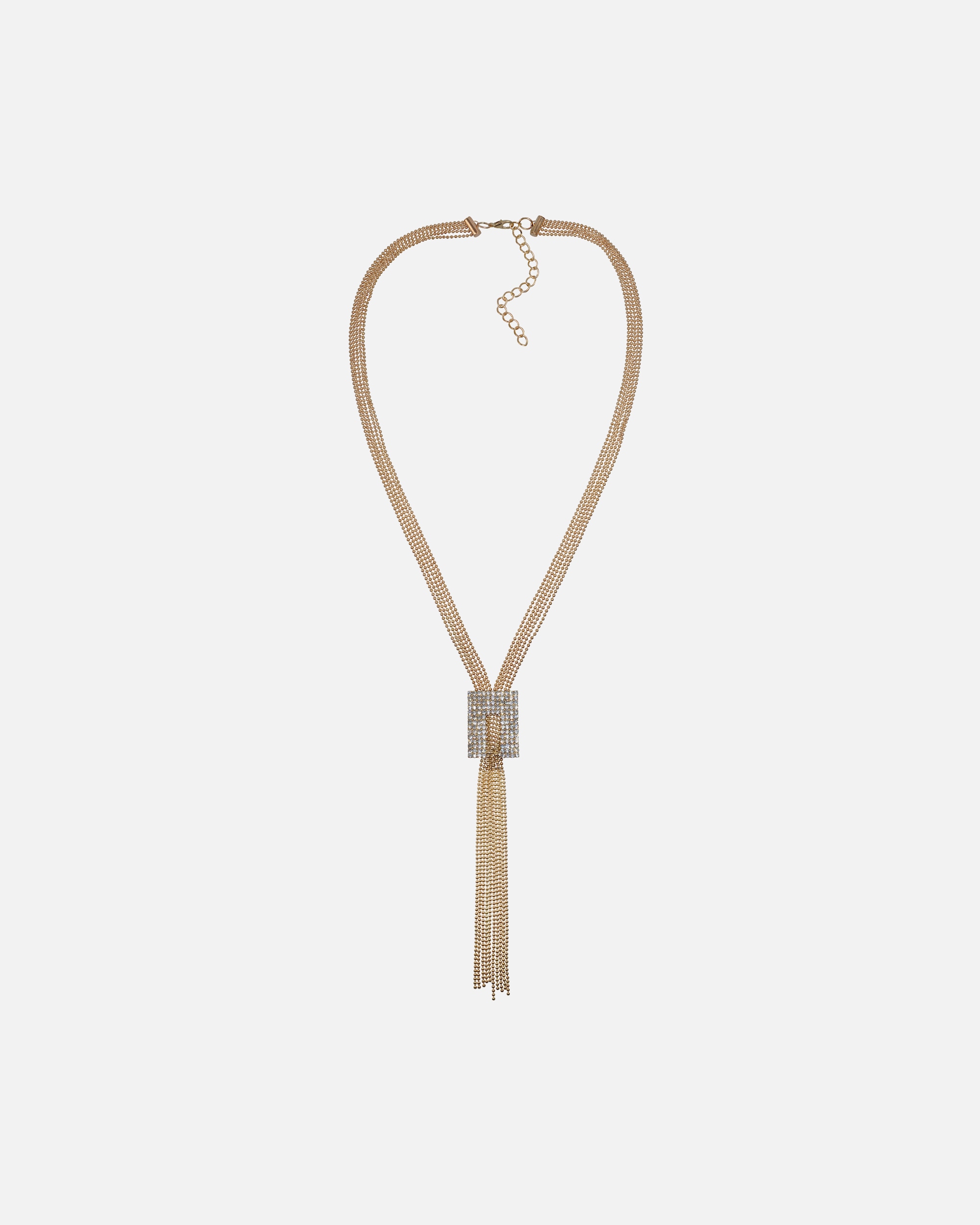 Kette für Weiblich Steuer Collier Metall Glasstein 63,0cm