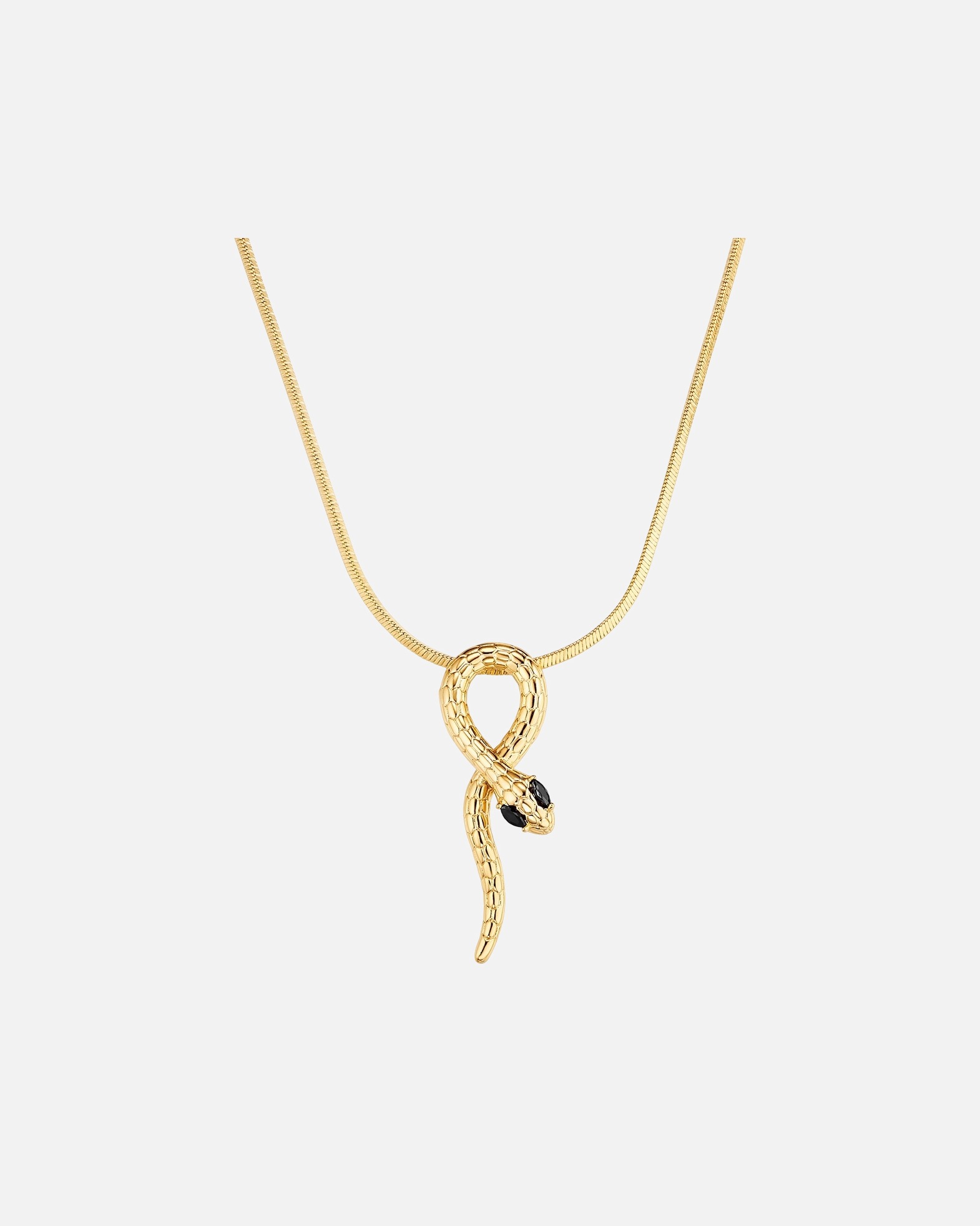 Halskette für Weiblich Yokoamii Halskette Schlange aus Messing in gelbgold mit Zirkonia 47,0 cm Basiskette + 5,0 cm Verlängerung