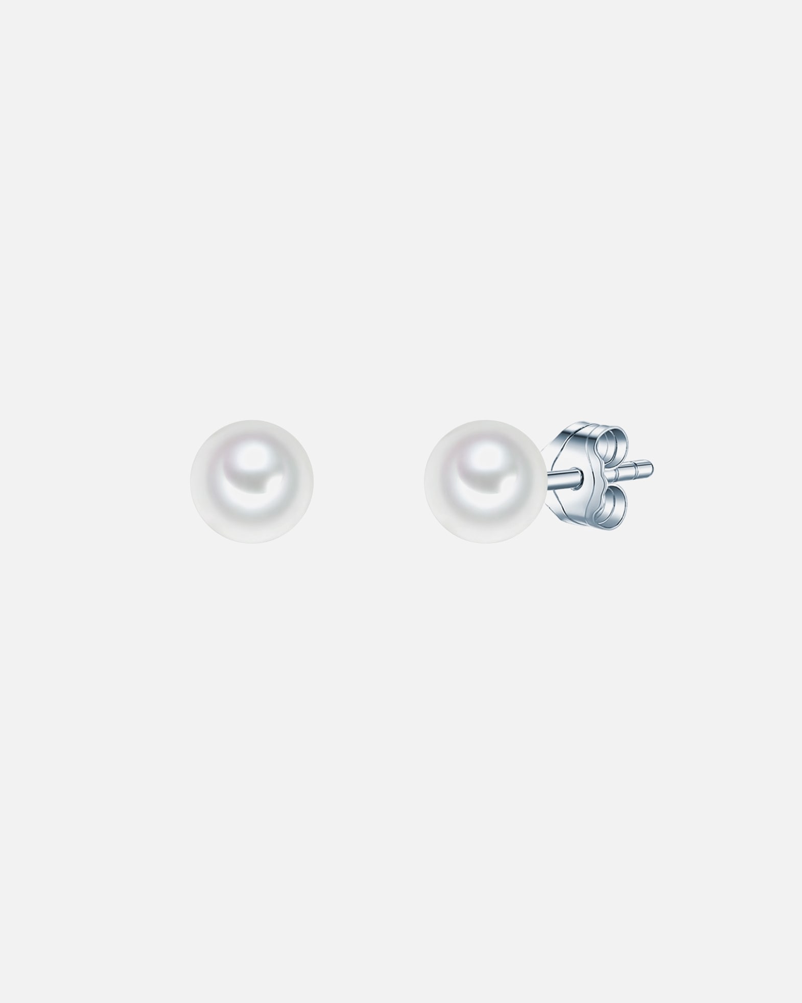 Ohrringe für Weiblich Rafaela Donata Perlen-Ohrstecker Sterling Silber Muschelkernperle in Silber 1 Stück