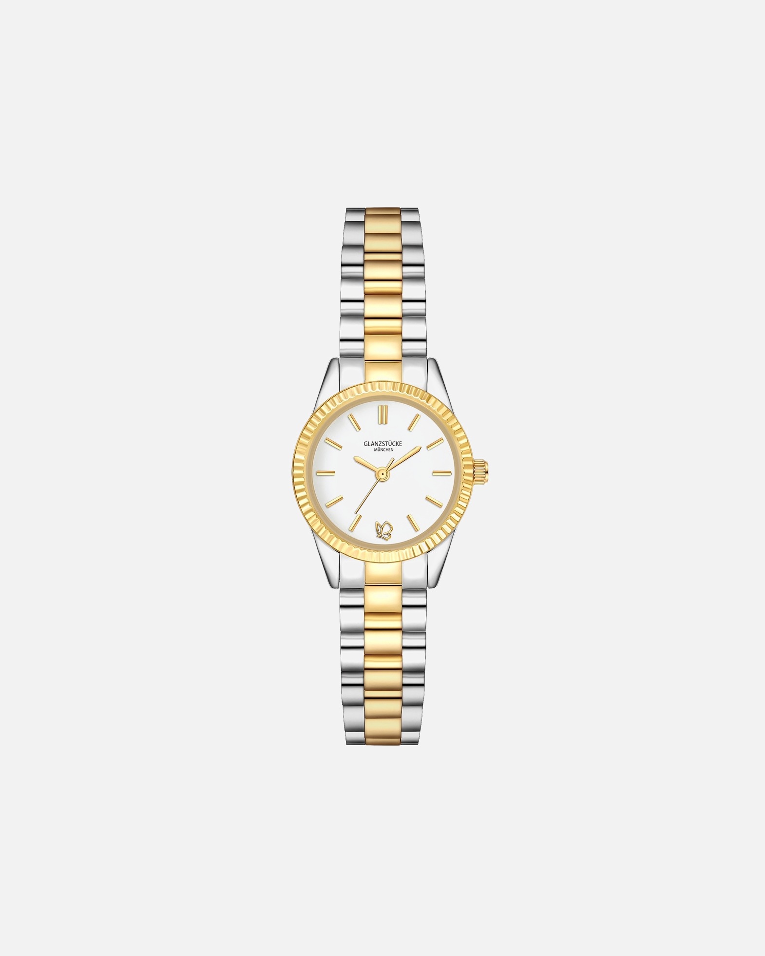 Uhr für Weiblich Armband-Uhr aus Edelstahl in silber/gelbgold 25,0 mm