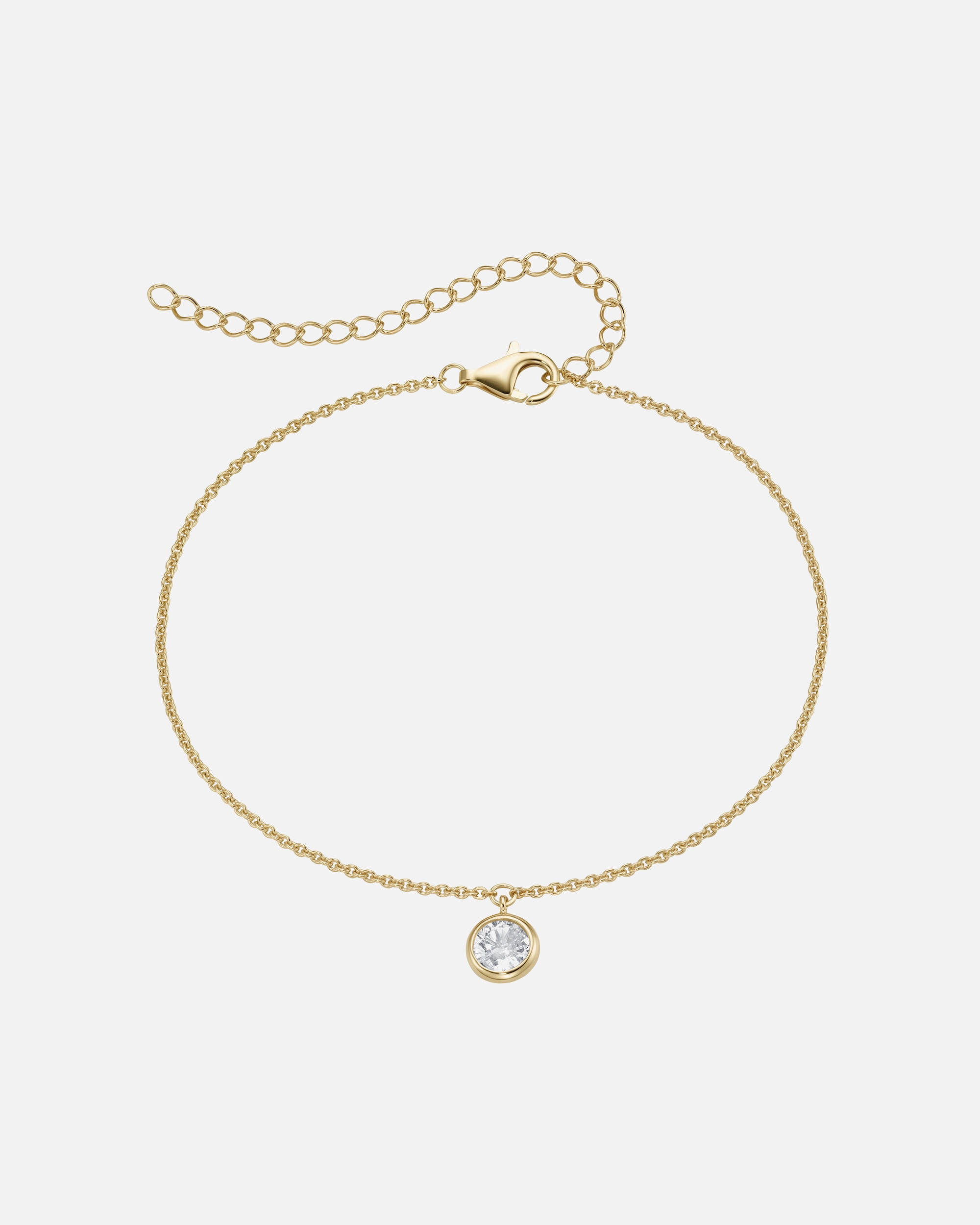 Schmuck für Unisex Smart Jewel Fusskette elegant mit Zirkonia Stein, Silber 925 28 cm