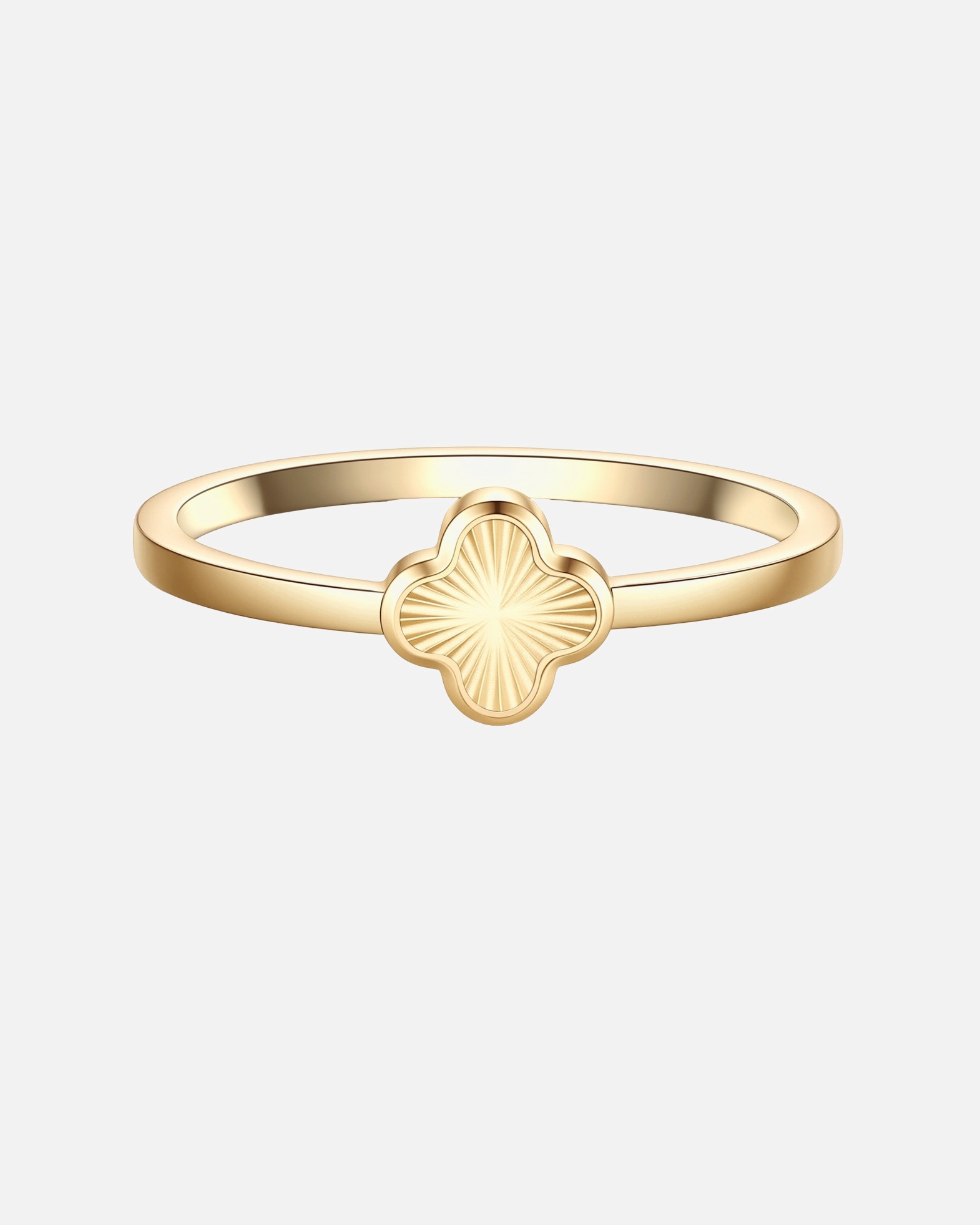 Ring für Weiblich Glanzstücke München Ring Kleeblatt aus Edelstahl in gelbgold 52