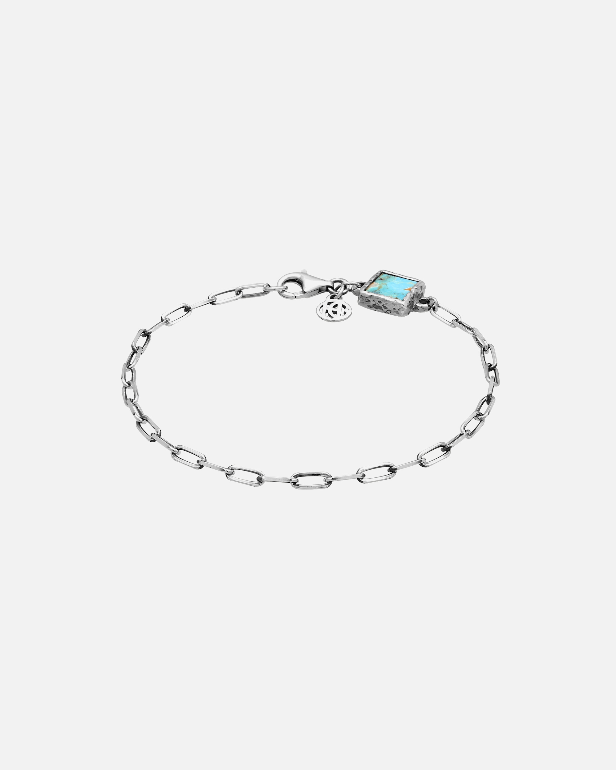 Armband für Männlich Haze & Glory Default Brand Line Gliederkette Kupfer Türkis Anhänger 925 Silber 20