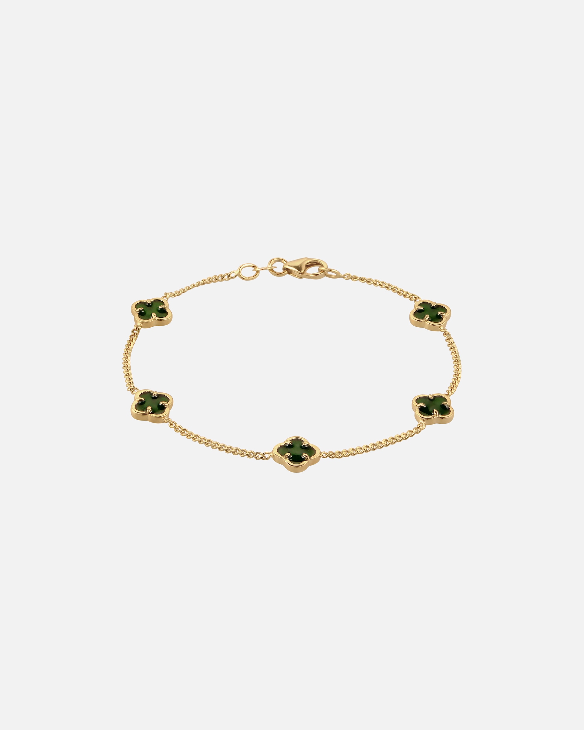 Armband für Weiblich Elli Kleeblatt Emaille Grün 925 Sterling Silber vergoldet 18