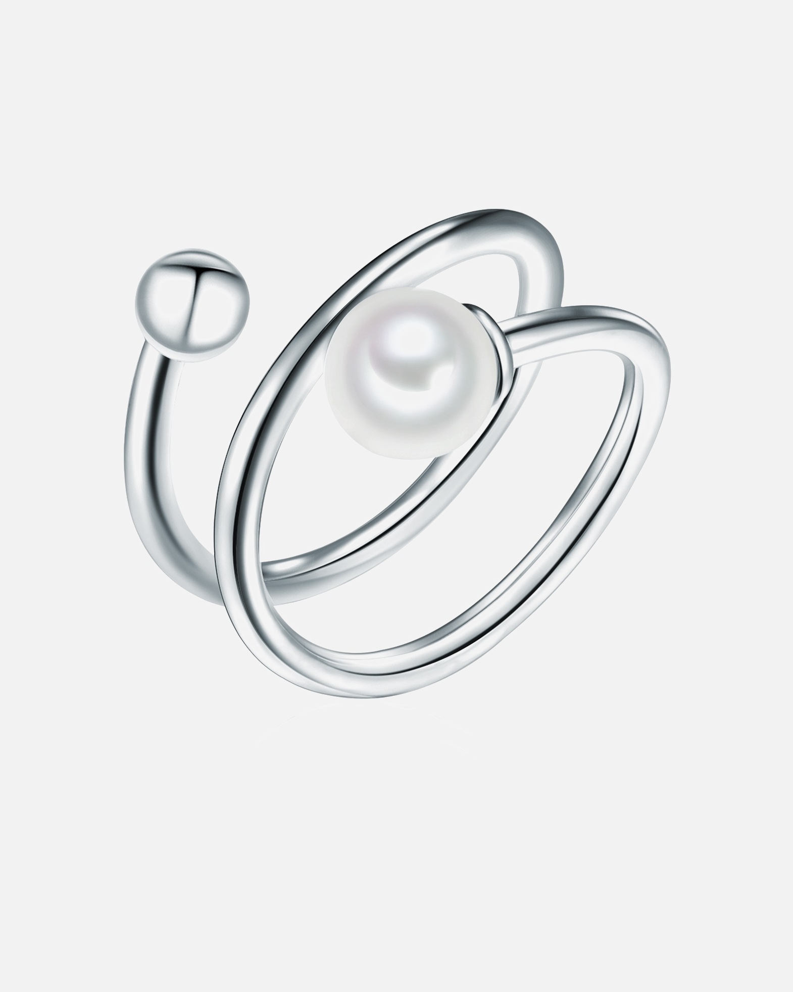 Ring für Weiblich Lulu & Jane Perlen-Ring Sterling Silber Süßwasser-Zuchtperle in Silber 56
