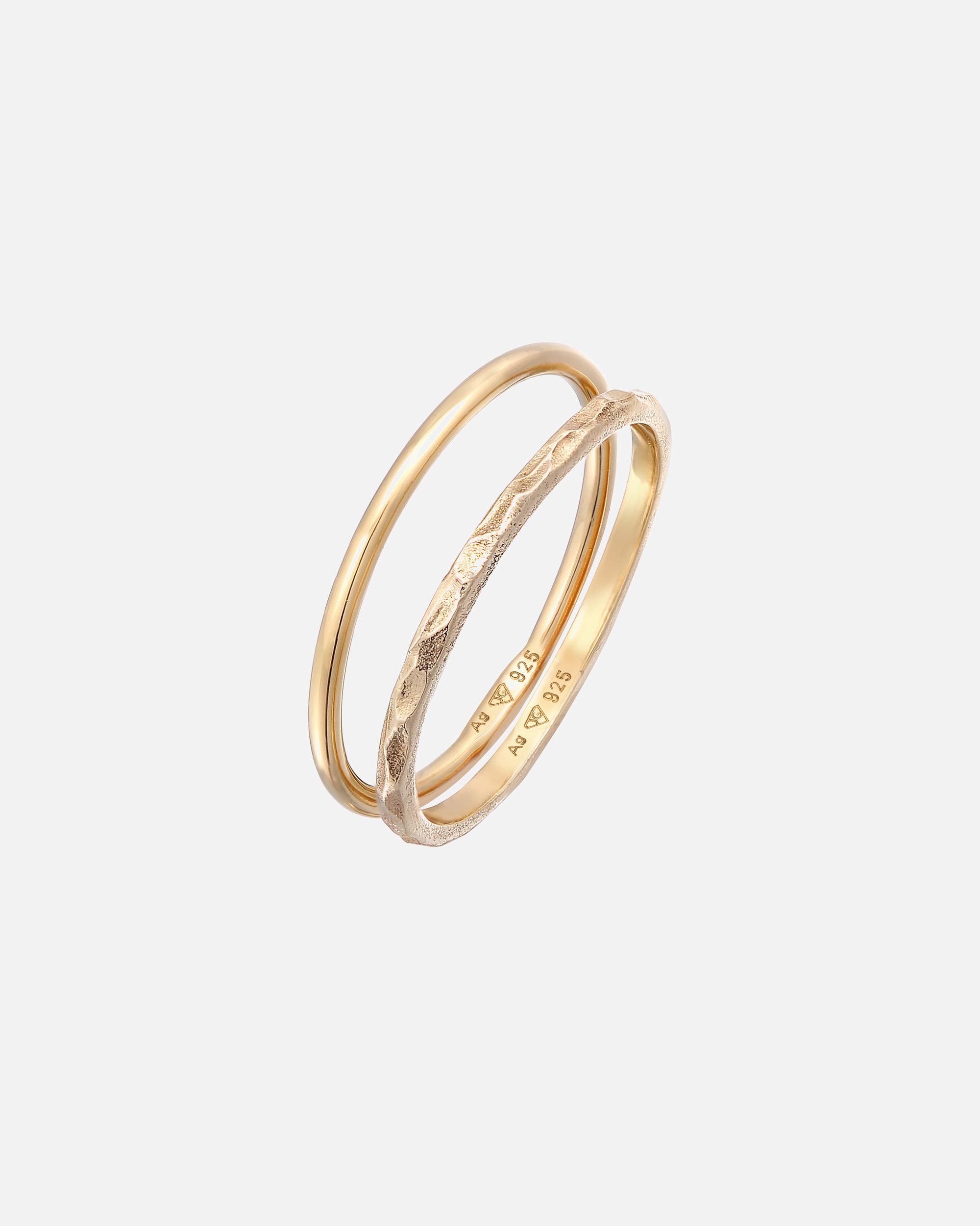 Ring für Weiblich Elli Elli Ring Stapelringe Stacking Bandring 2er Set 925 Silber 56