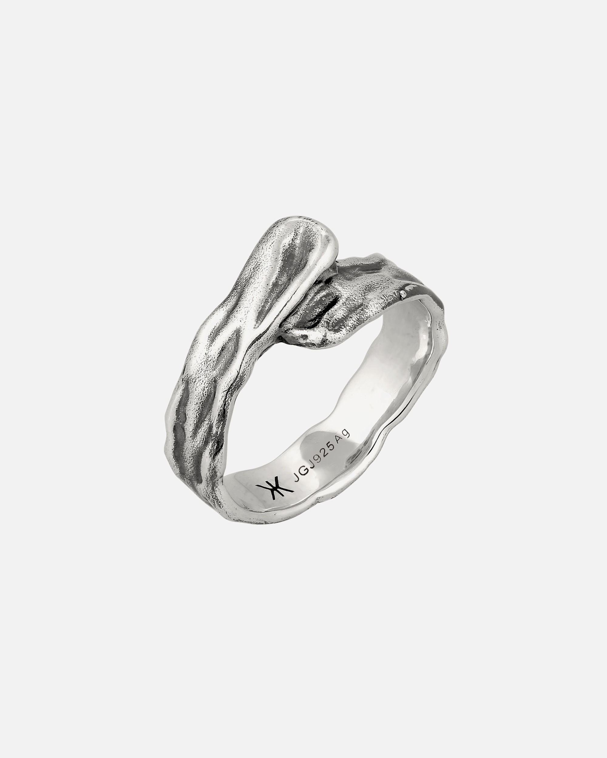 Ring für Männlich KUZZOI Bandring Organic Design 925 Sterling Silber 64