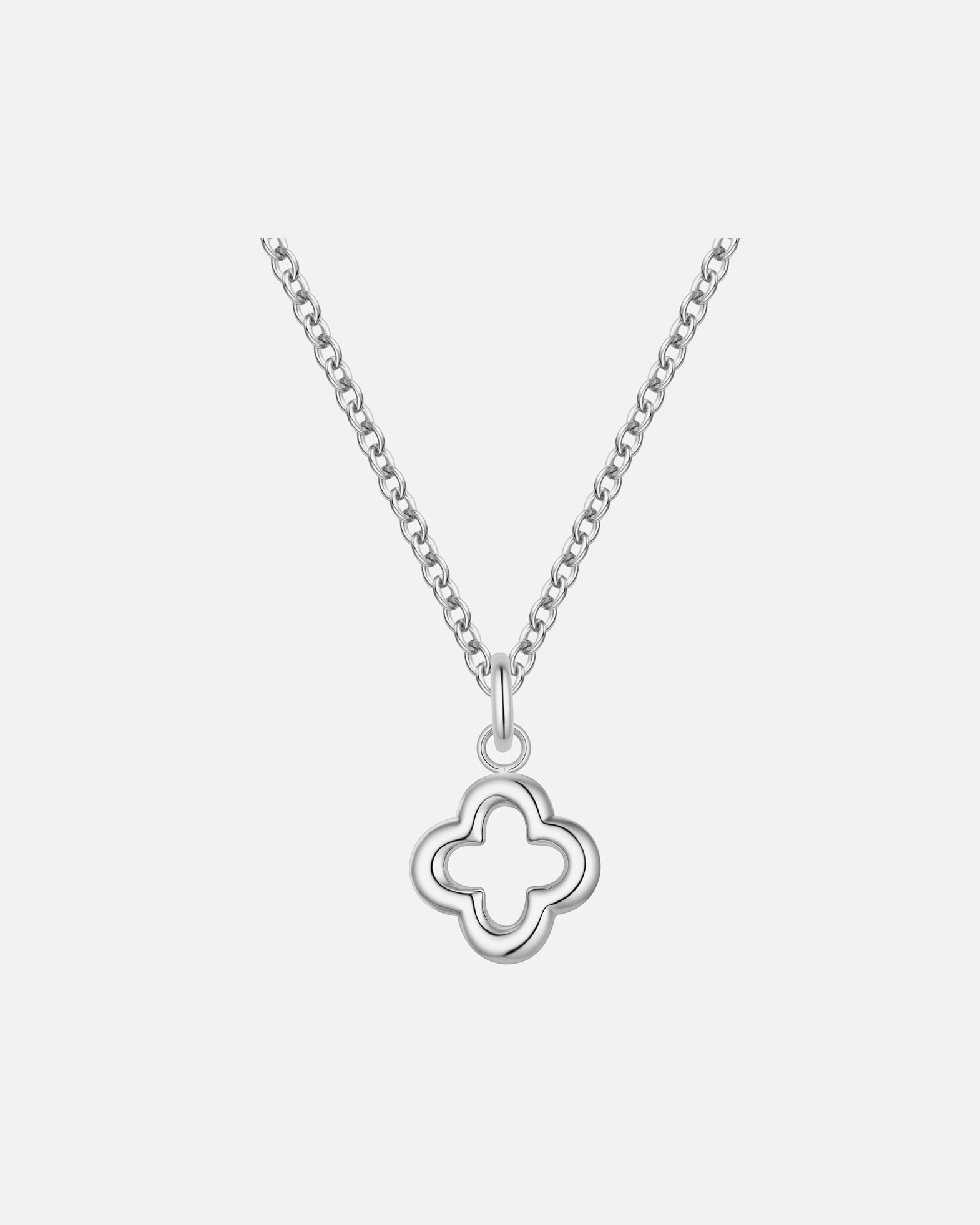 Halskette für Weiblich Glanzstücke München Halskette Kleeblatt aus Edelstahl in silber 40,0 cm Basiskette + 5,0 cm Verlängerung