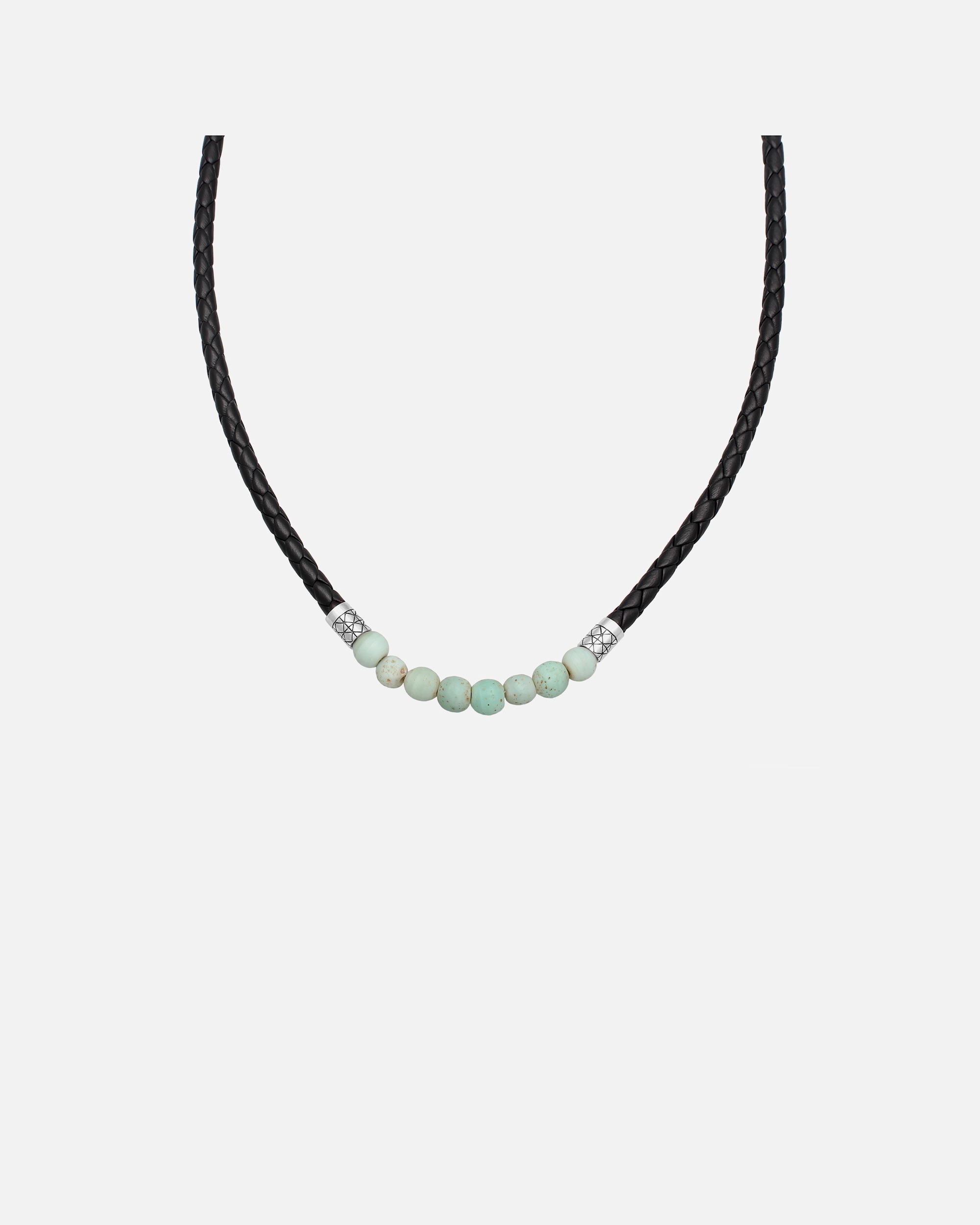 Halskette für Männlich KUZZOI Lederkette Glas Beads 925 Silber 1 Stück