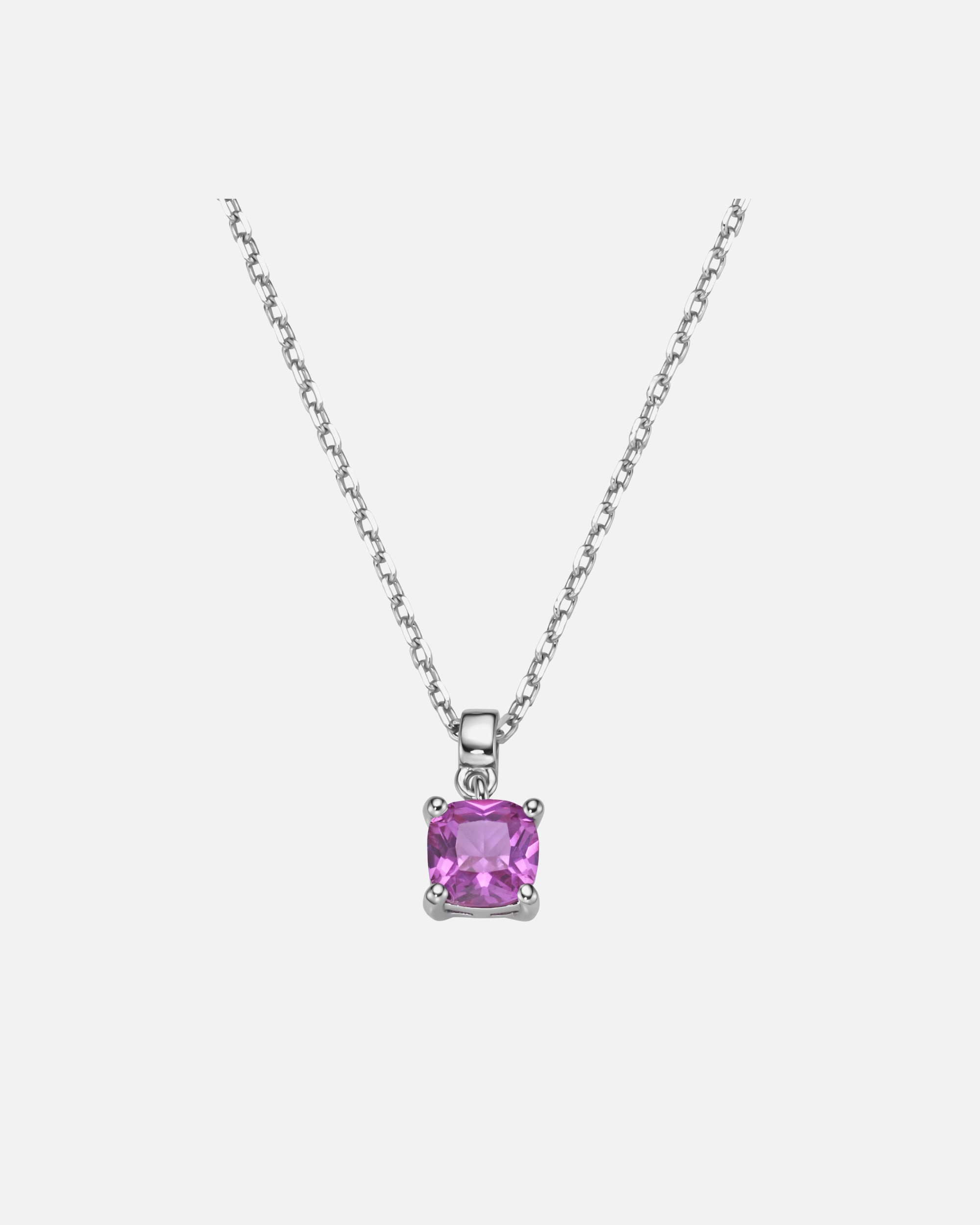 Halskette für Unisex Smart Jewel Kette mit farbigen Ziersteinen, Silber 925 Pink