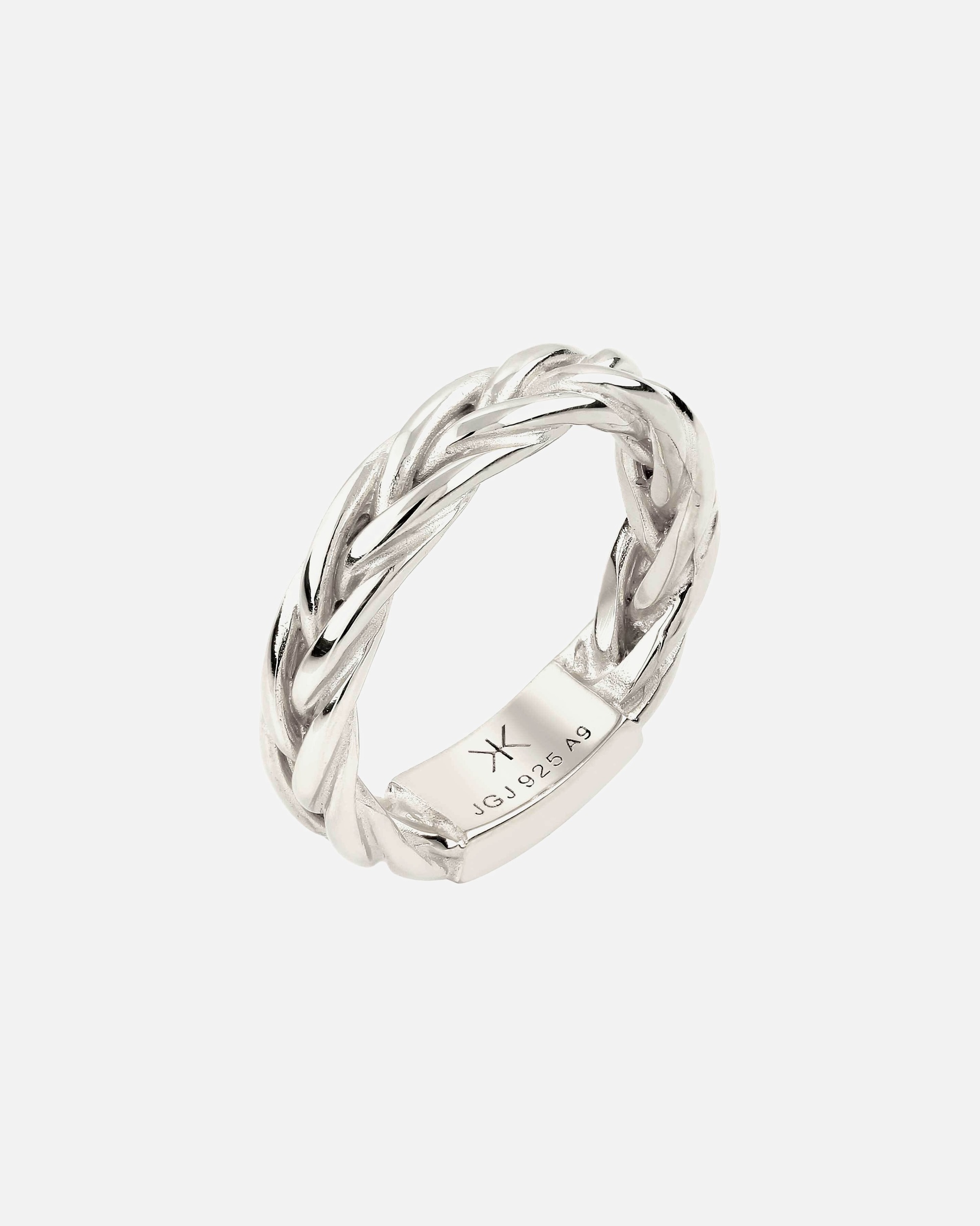 Ring für Männlich KUZZOI Bandring Zopfmuster 925 Sterling Silber 64