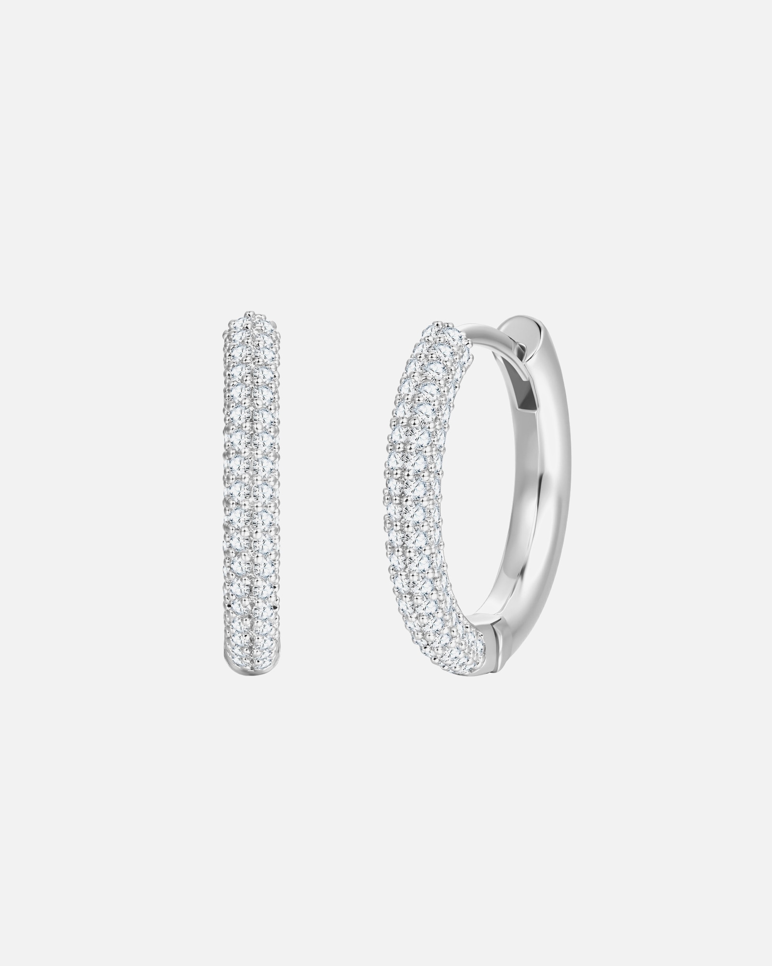 Creolen für Weiblich Lulu & Jane Creolen aus Messing in Silber mit Zirkonia 15,5 mm