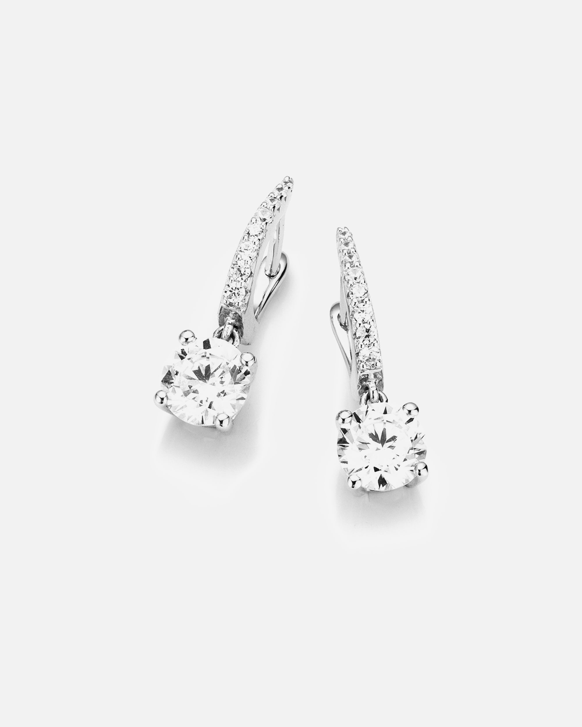 Creolen für Weiblich Giorgio Martello Milano Creolen oval mit Zirkonia, Silber 925 Onesize