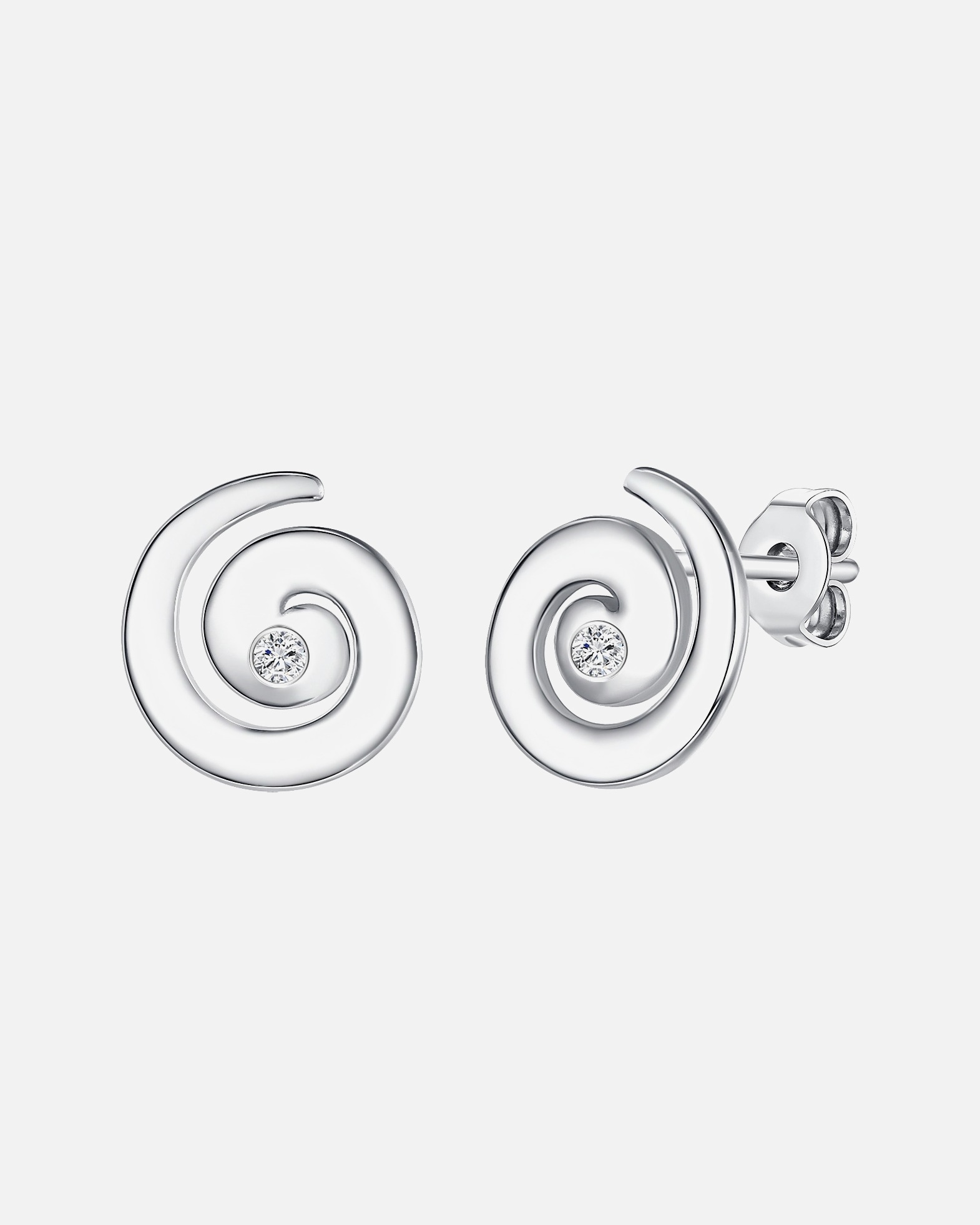 Ohrringe für Weiblich Lulu & Jane Diamant-Ohrstecker Sterling Silber Diamant in Silber 1 Stück