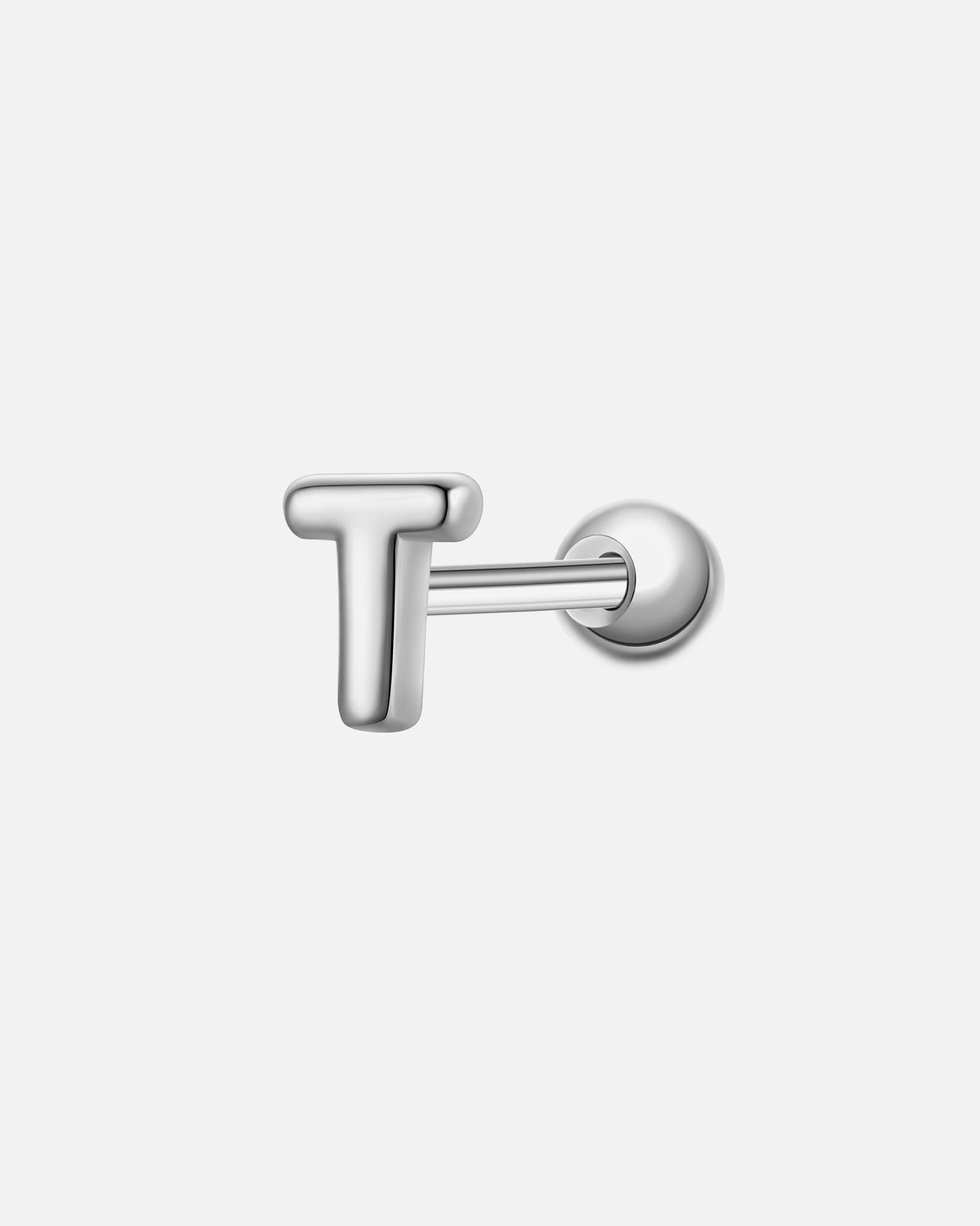 Ohrringe für Weiblich Glanzstücke München Piercing Buchstabe T aus Sterling Silber in silber 4,4 mm