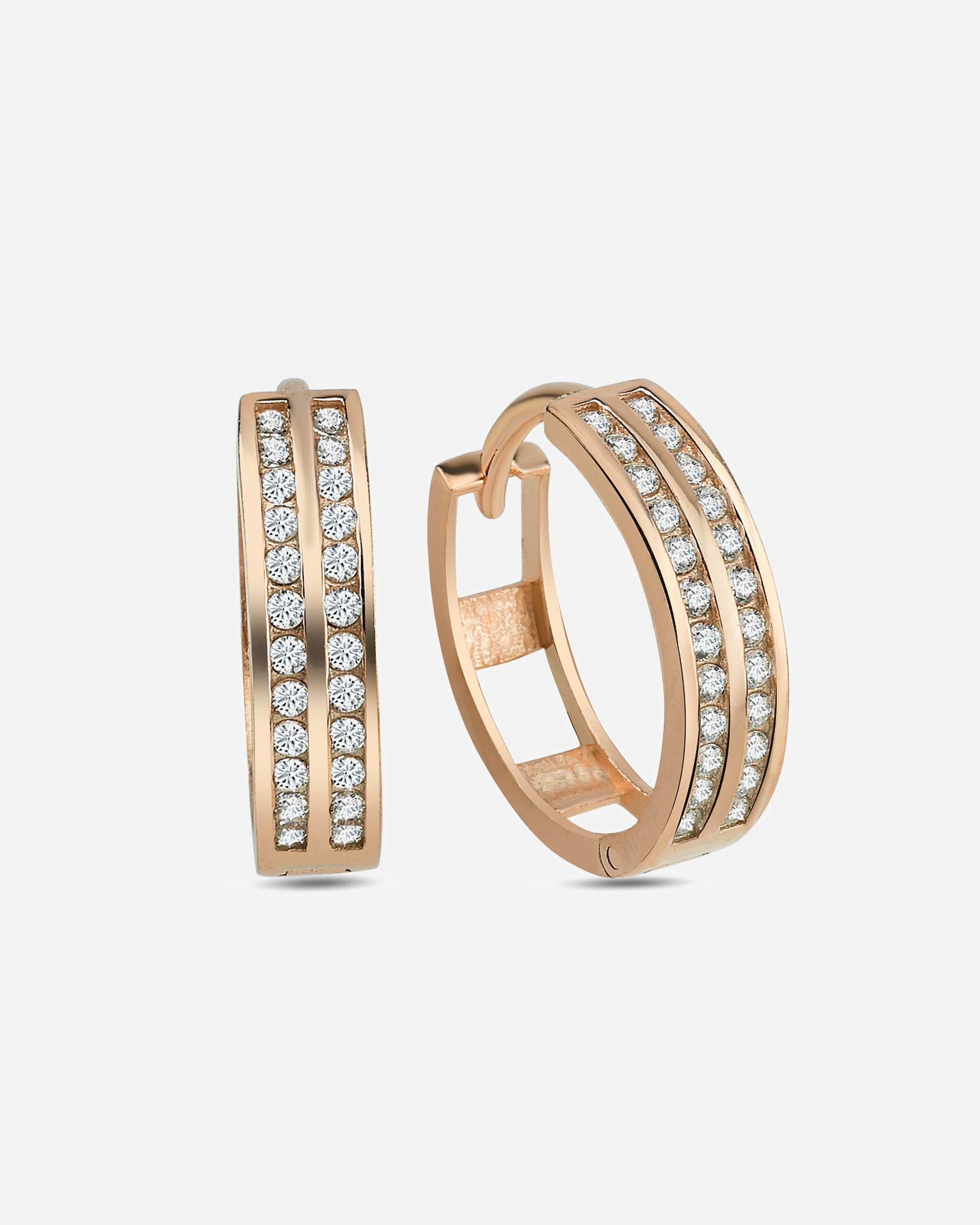 Creolen für Weiblich dKeniz Creolen 925/- Sterling Silber Zirkonia weiß Rosé