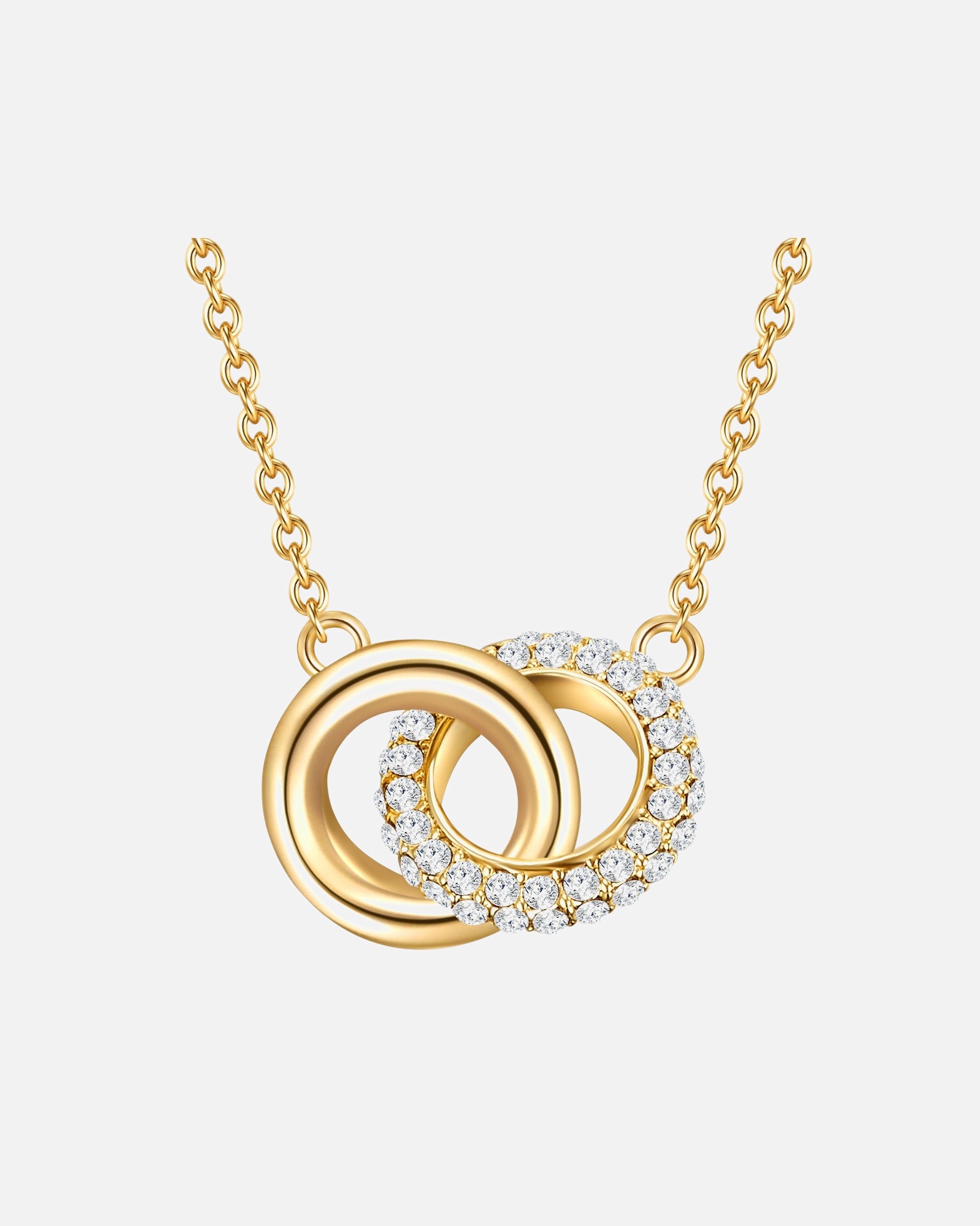 Halskette für Weiblich Lulu & Jane Halskette Metall-Legierung verziert mit Kristallen von Swarovski® in Gelbgold 1 Stück