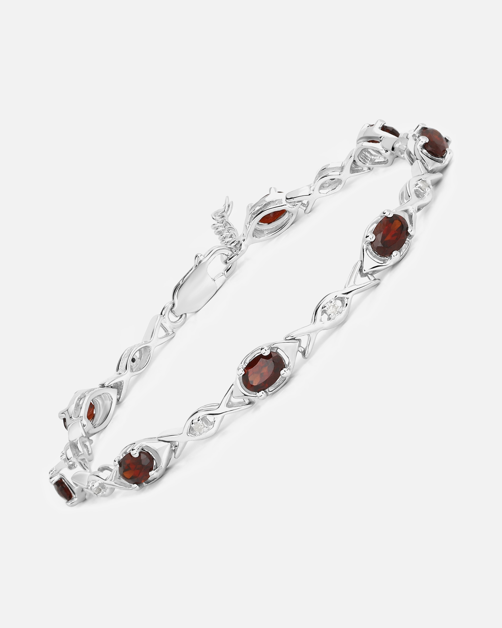 Armband für Weiblich Vira Jewels Armband 925/- Sterling Silber Granat 4,206 ct. 19,0cm