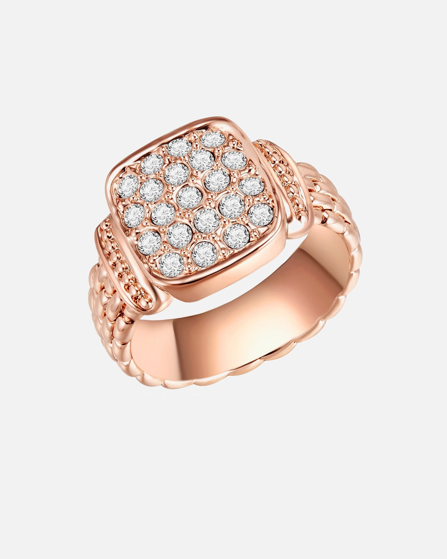 Ring für Weiblich Lulu & Jane Ring aus Metall-Legierung in Roségold mit verziert mit Kristallen von Swarovski® 50