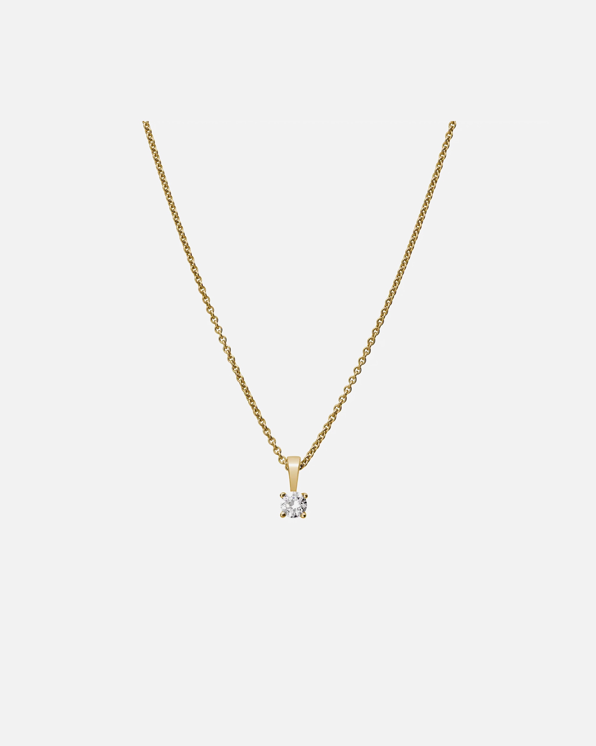 Halskette für Weiblich Lyomi Default Brand Line Anhänger mit Kette 585/- Gold Diamant Lab Grown weiß 0,20ct. gelb vergoldet