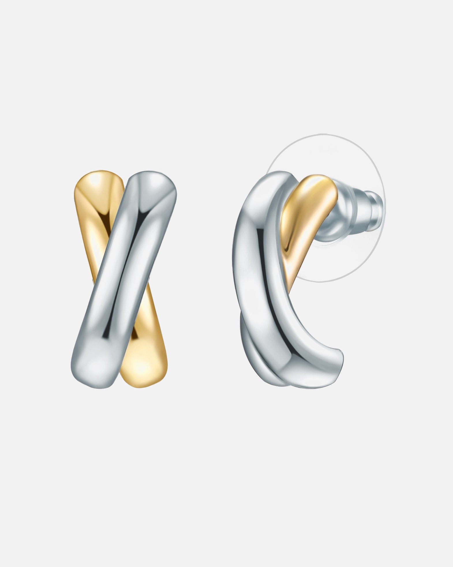 Ohrringe für Weiblich Lulu & Jane Ohrstecker Metall-Legierung in Silber/Gelbgold 1 Stück