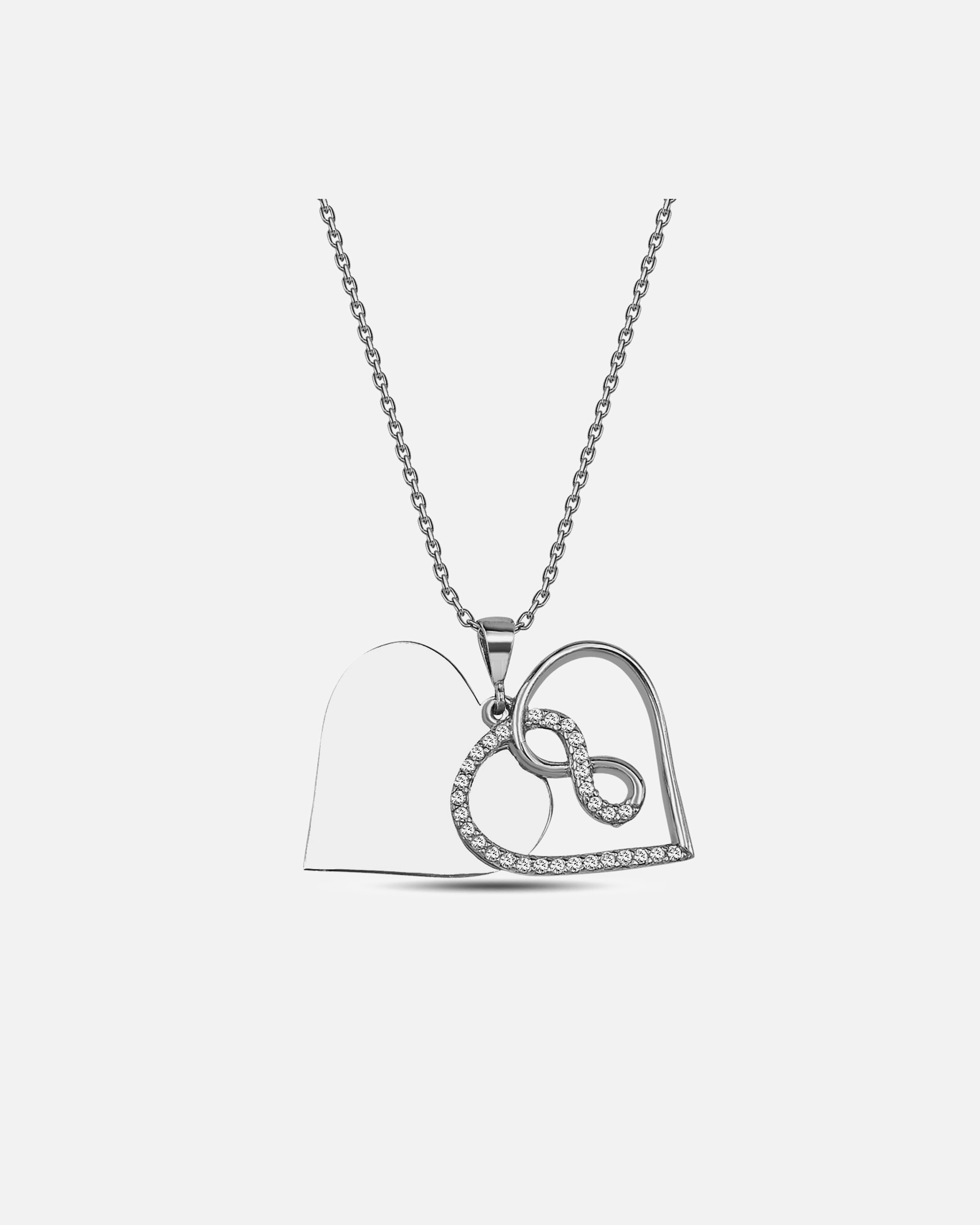 Halskette für Weiblich dKeniz Anhänger mit Kette 925/- Sterling Silber Zirkonia weiß 42 cm + 3cm