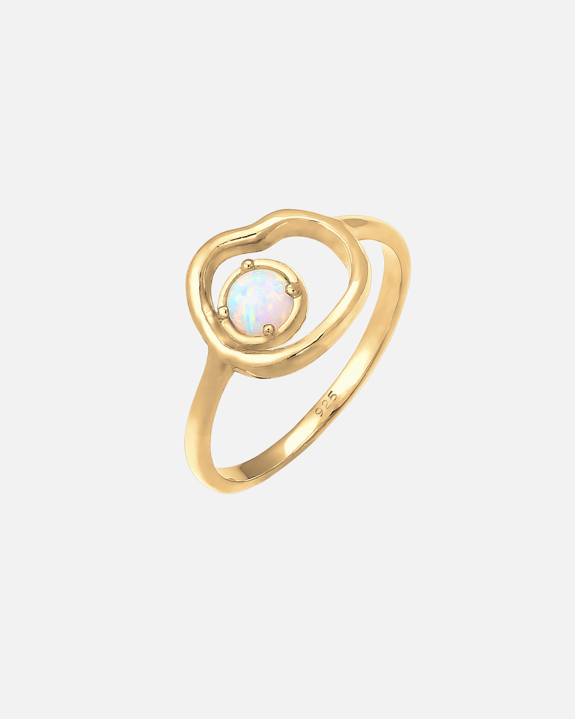 Ring für Weiblich Elli Synthetischer Opal Organic Look Zart 925 Silber 52