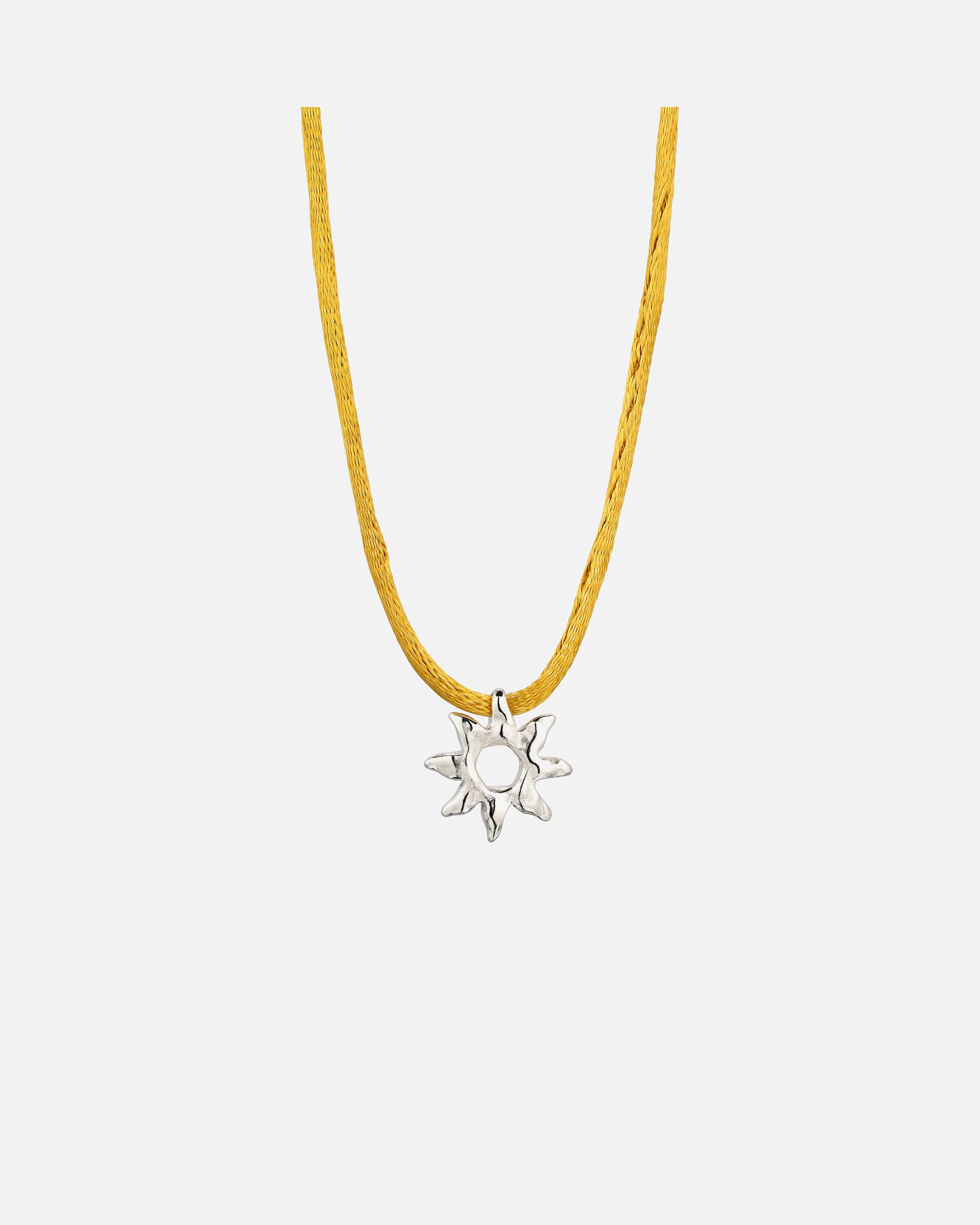 Halskette für Weiblich Elli Halskette Sonne Satin Gelb 925 Sterling Silber 36