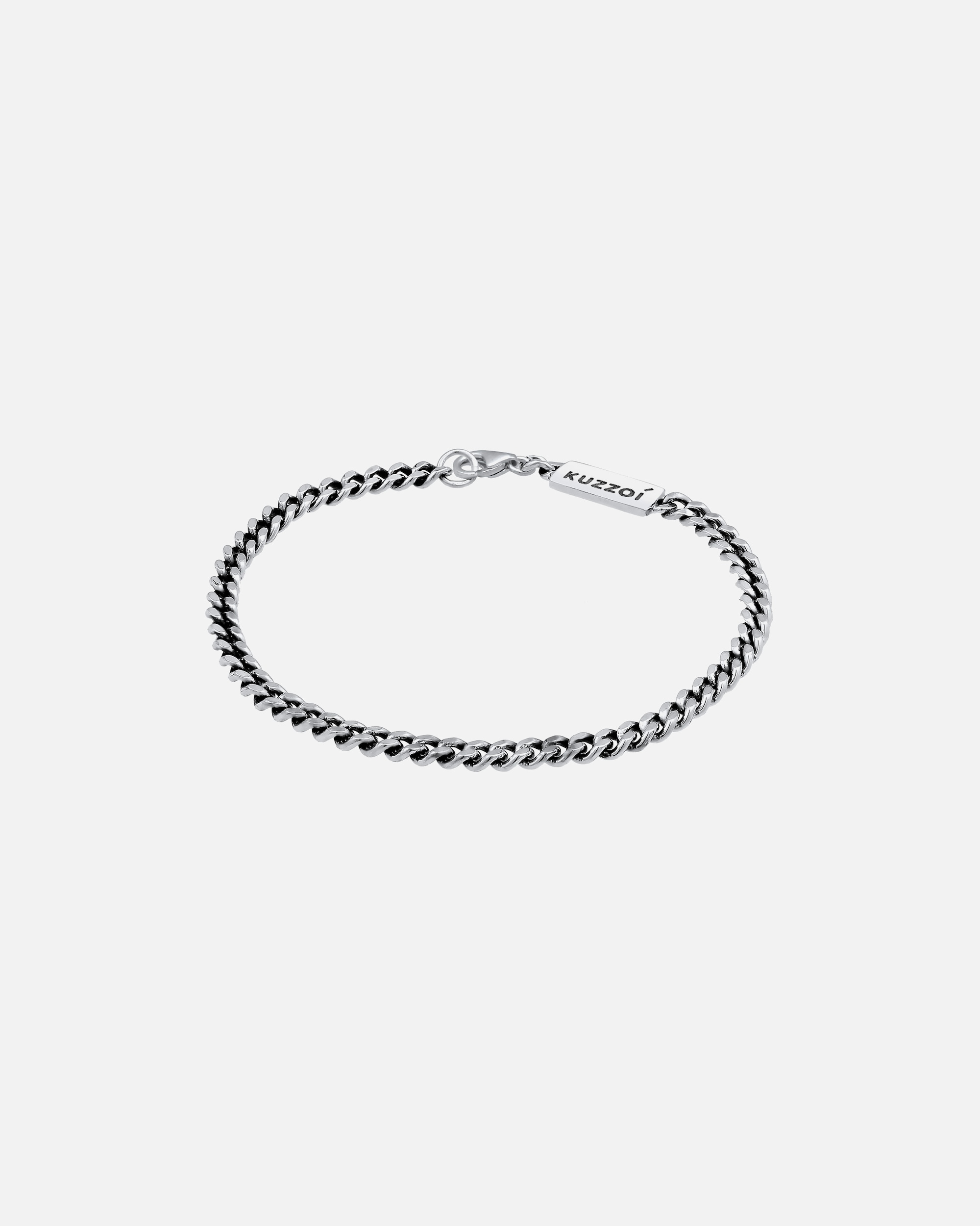 Armband für Männlich KUZZOI Herren Panzerkette Massiv Basic Piece 925 Silber 1 Stück