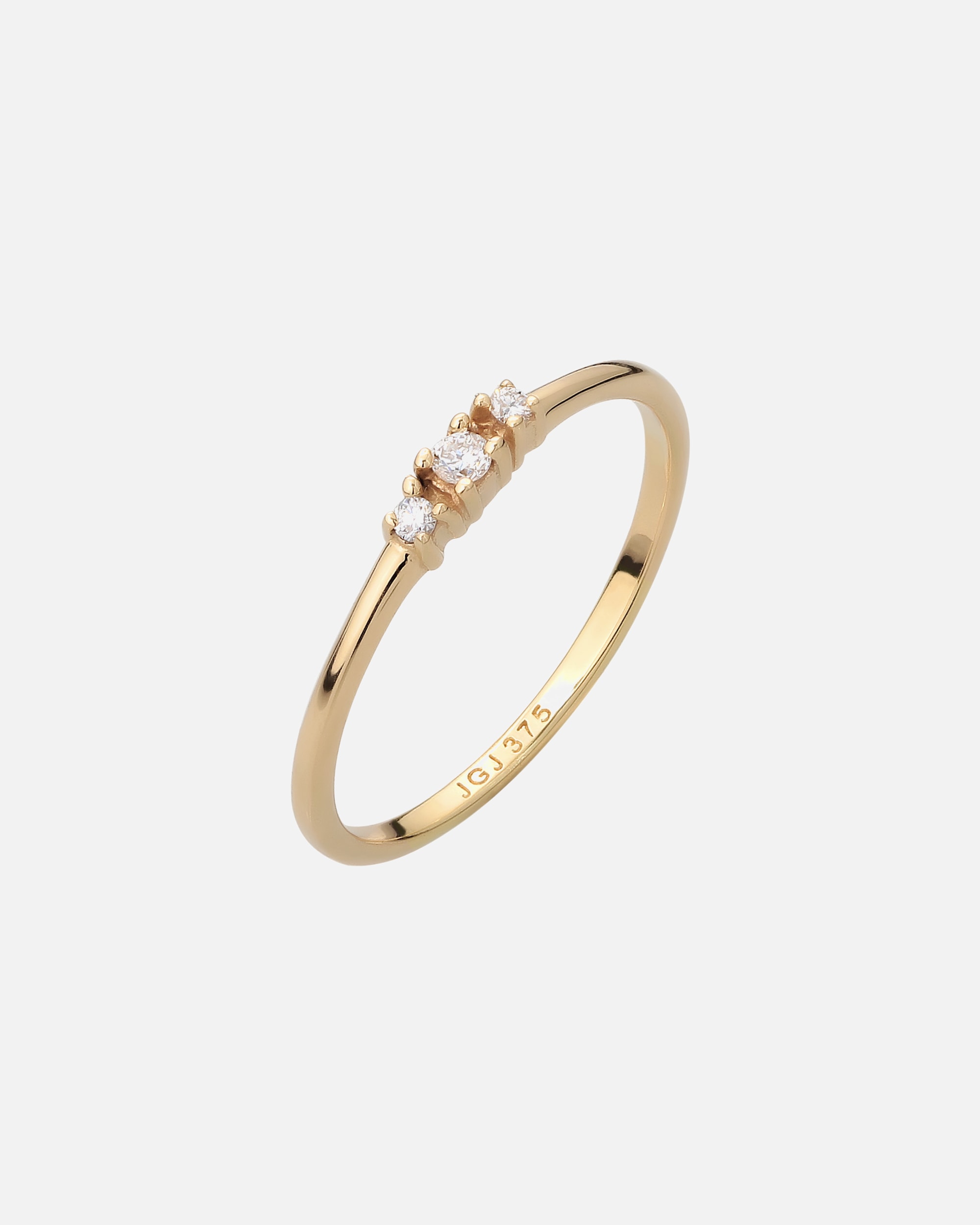 Ring für Weiblich Elli DIAMONDS Laborgezüchtete Diamanten Weiß Brilliant Cut (0.075 ct) 375 Gelbgold 52