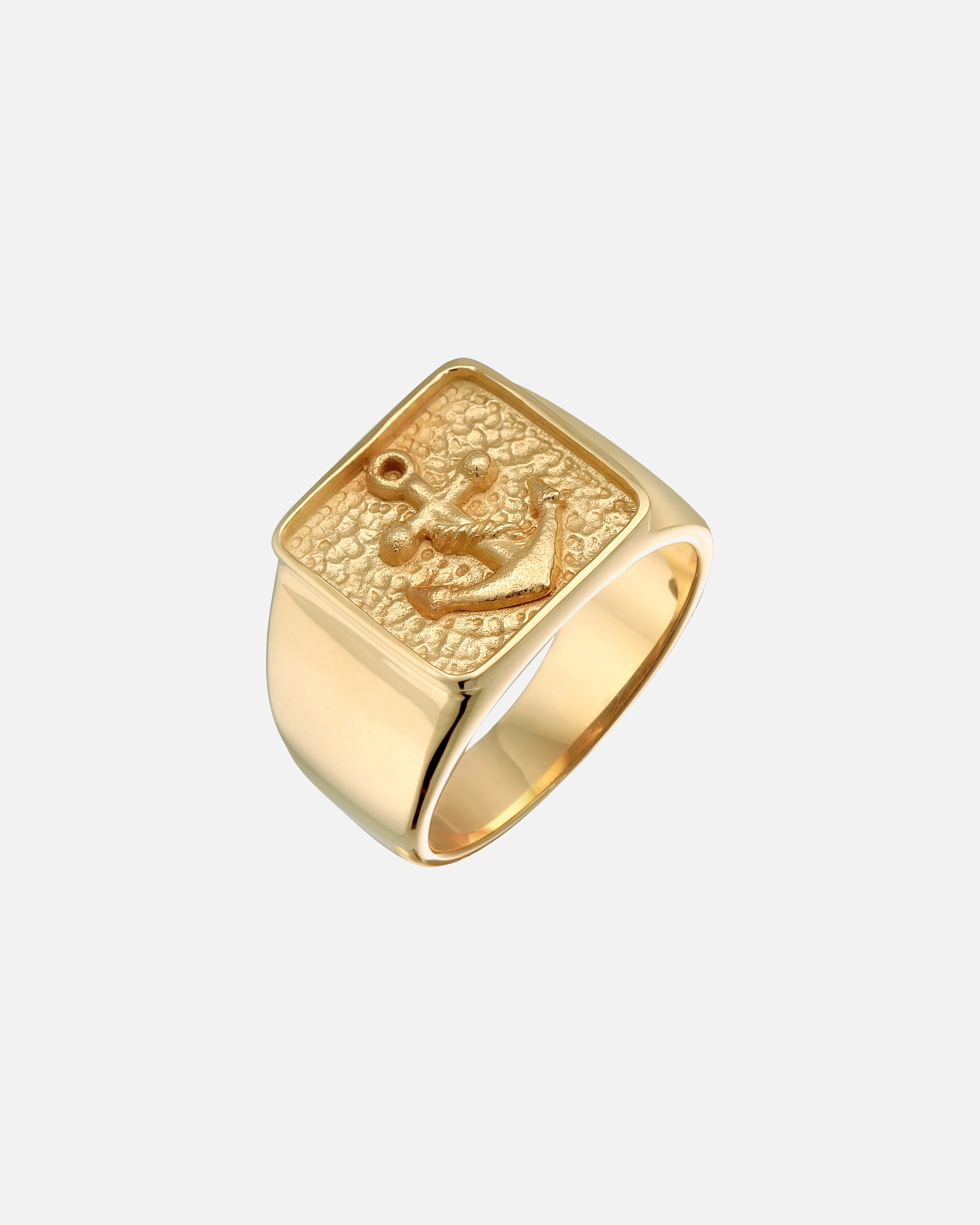 Ring für Männlich KUZZOI Herren Siegelring Anker Basic Oxidiert 925 Silber 1 Stück