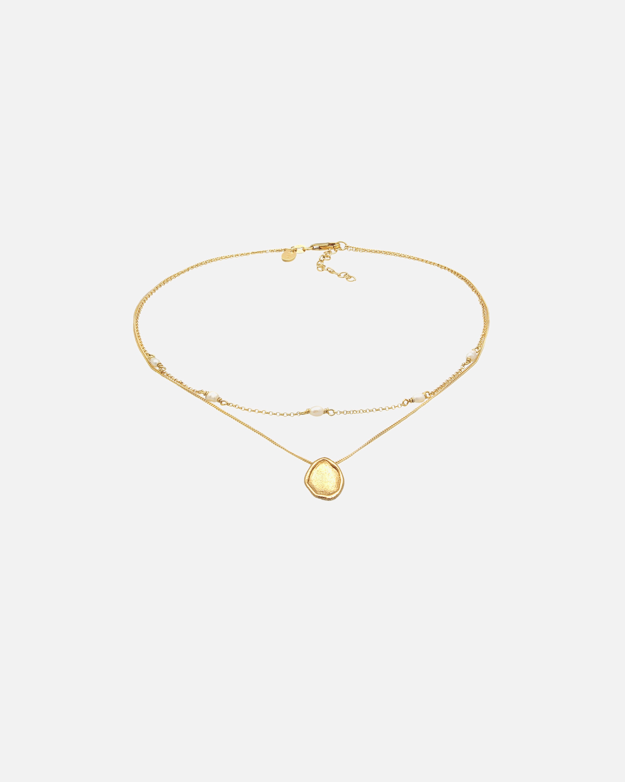 Halskette für Weiblich Elli PREMIUM Choker Layer Süßwasserzuchtperlen Coin 925 Silber 1 Stück