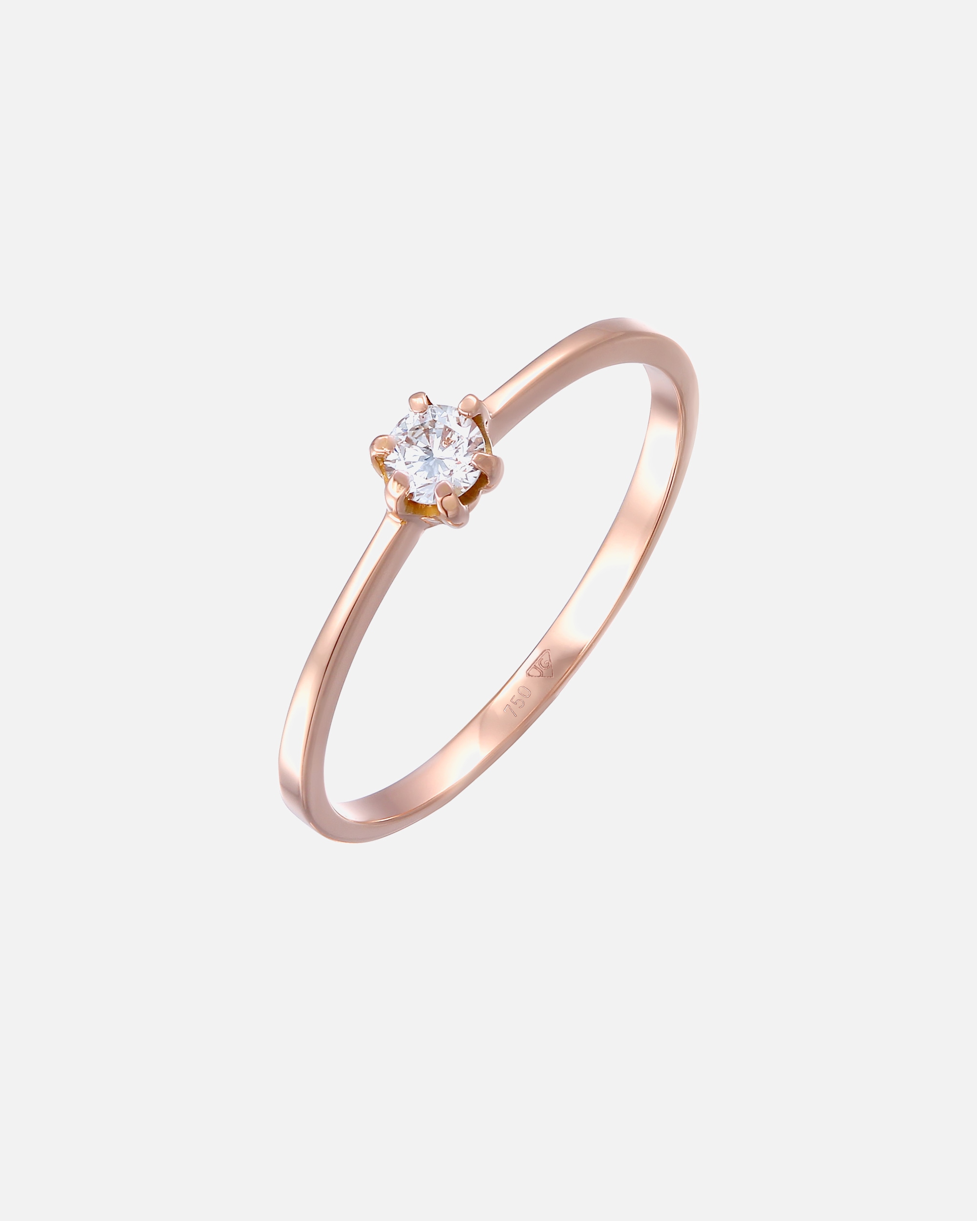 Ring für Weiblich Elli DIAMONDS Solitär Verlobung Diamant (0.11 ct.) 750 Roségold 52