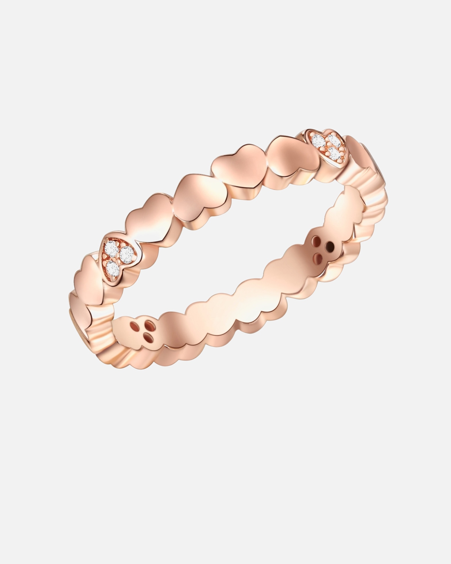 Ring für Weiblich Lulu & Jane Ring Herz Sterling Silber Zirkonia in Roségold 52