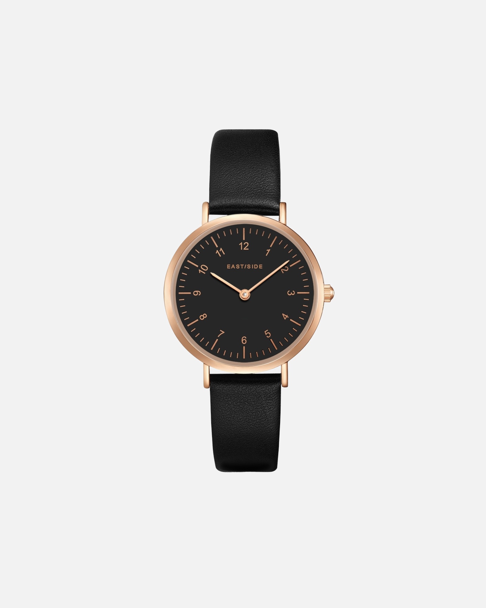 Uhr für Weiblich Quarzuhr Rosehill in Roségold Echtleder in Schwarz 1 Stück