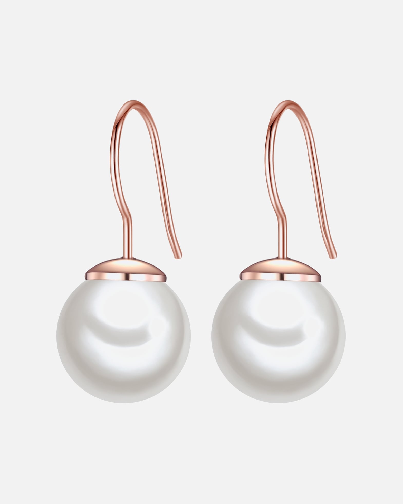 Ohrringe für Weiblich Lulu & Jane Perlen-Ohrhänger Metall-Legierung Muschelkernperle in Roségold 1 Stück